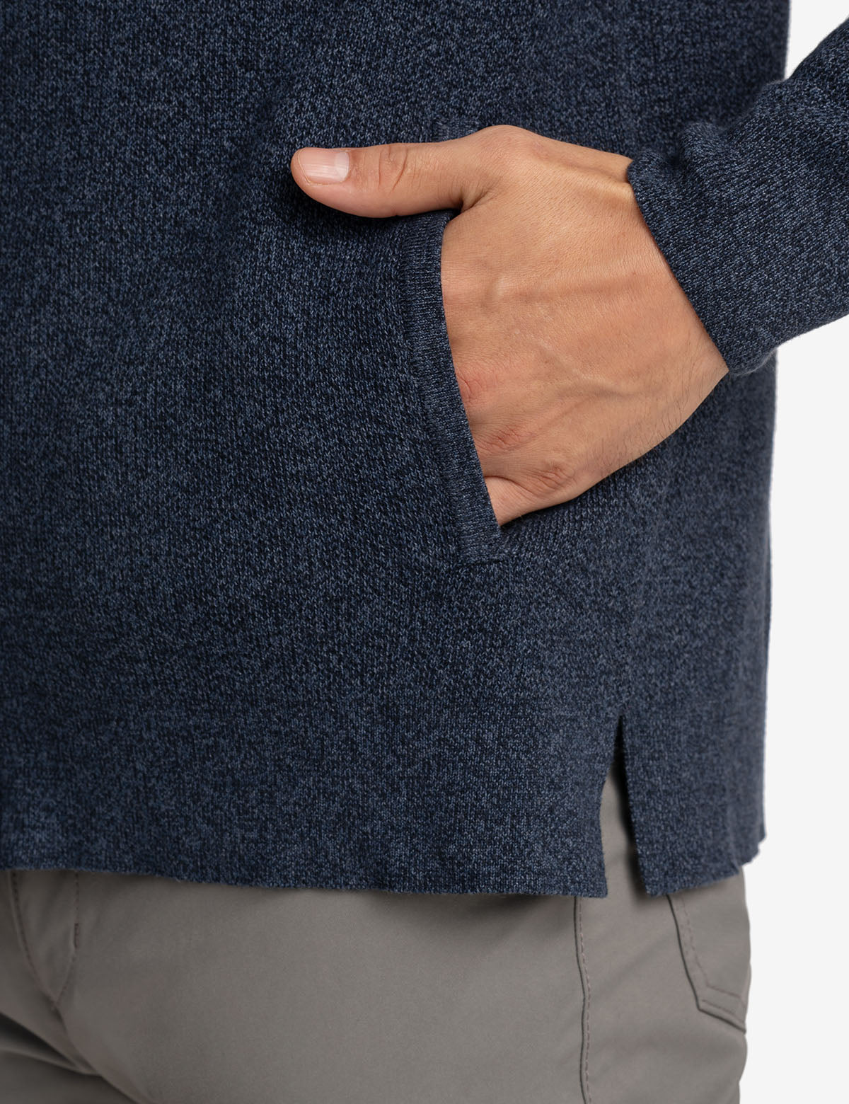 Twist Marl Full Zip Sweater - Casual Knit Pullover