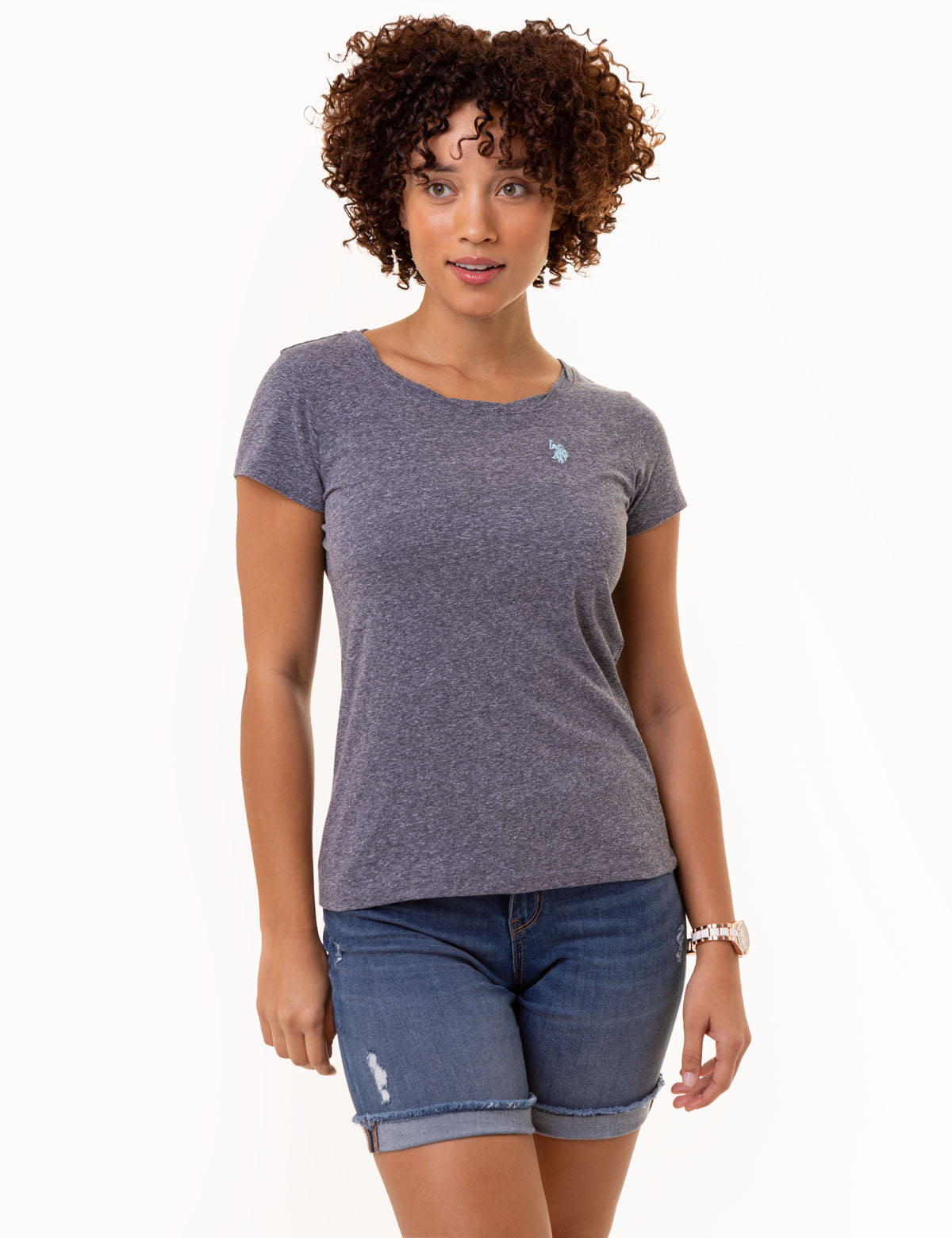 Twist Neck Snow Yarn T-Shirt - Soft & Stylish Women's Top