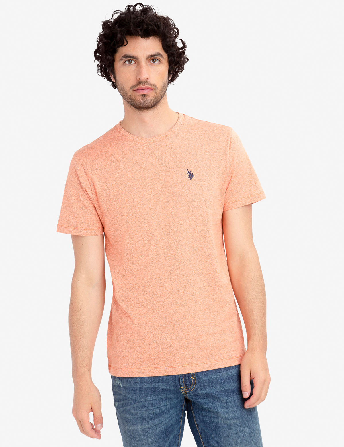 Soft Cotton Crew Neck T-Shirt with Small Logo - Relaxed Fit