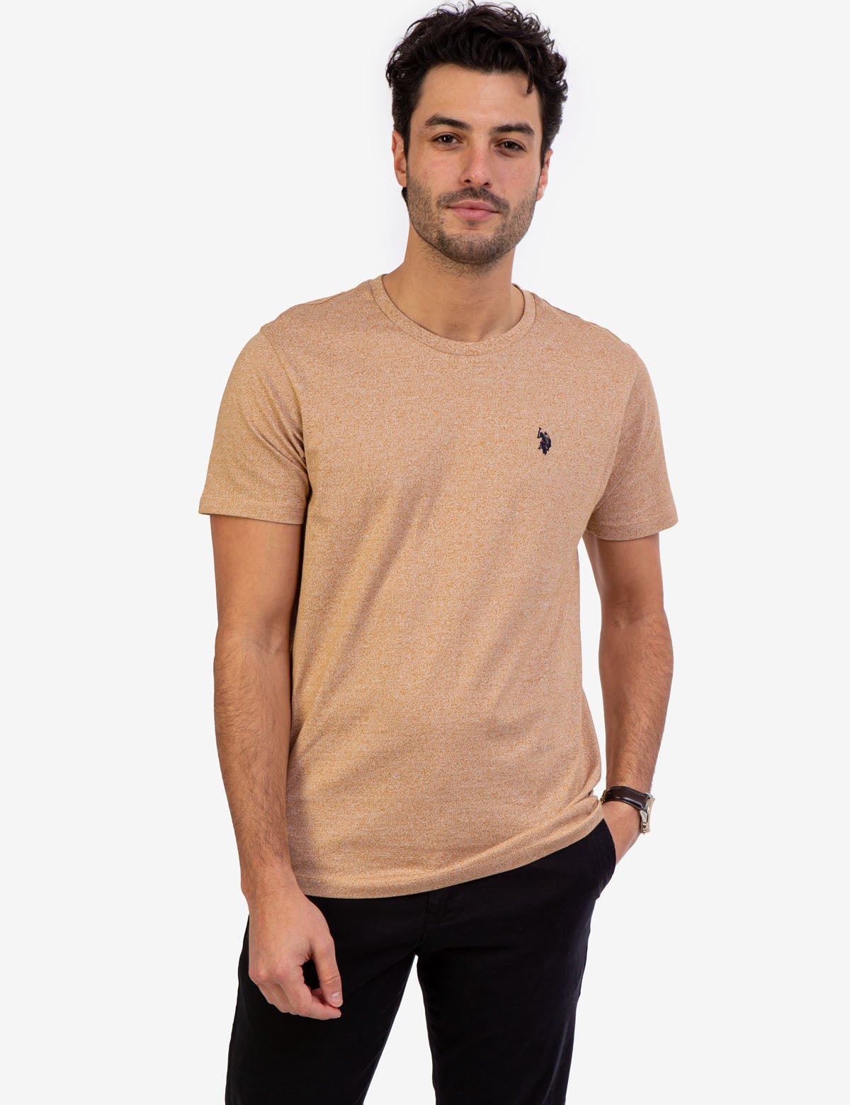 Soft Cotton Crew Neck T-Shirt with Small Logo - Relaxed Fit