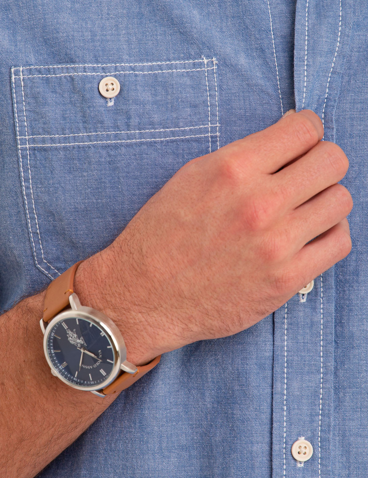 Men's Cotton Utility Shirt with Chest Pockets - Short Sleeve