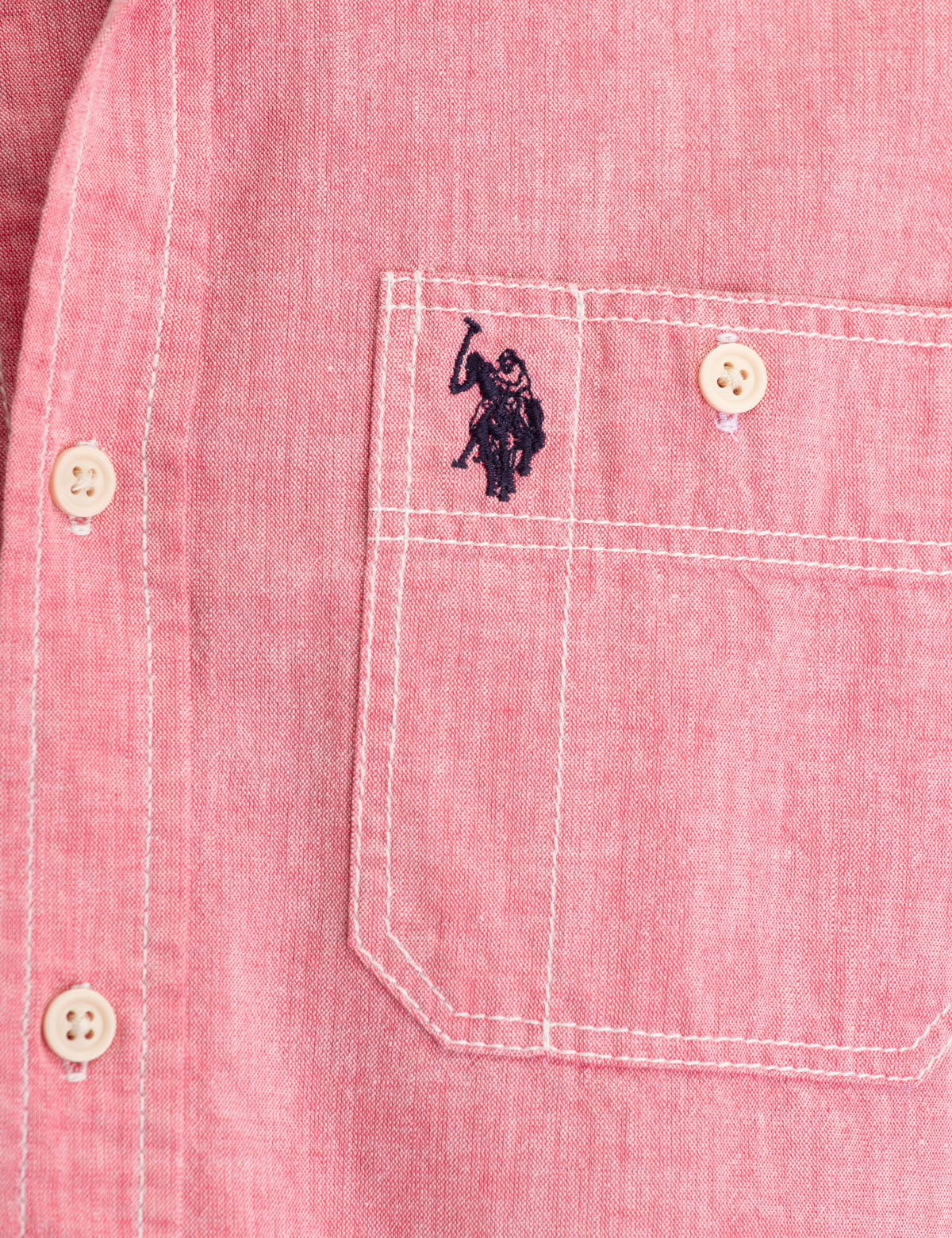 Men's Cotton Utility Shirt with Chest Pockets - Short Sleeve
