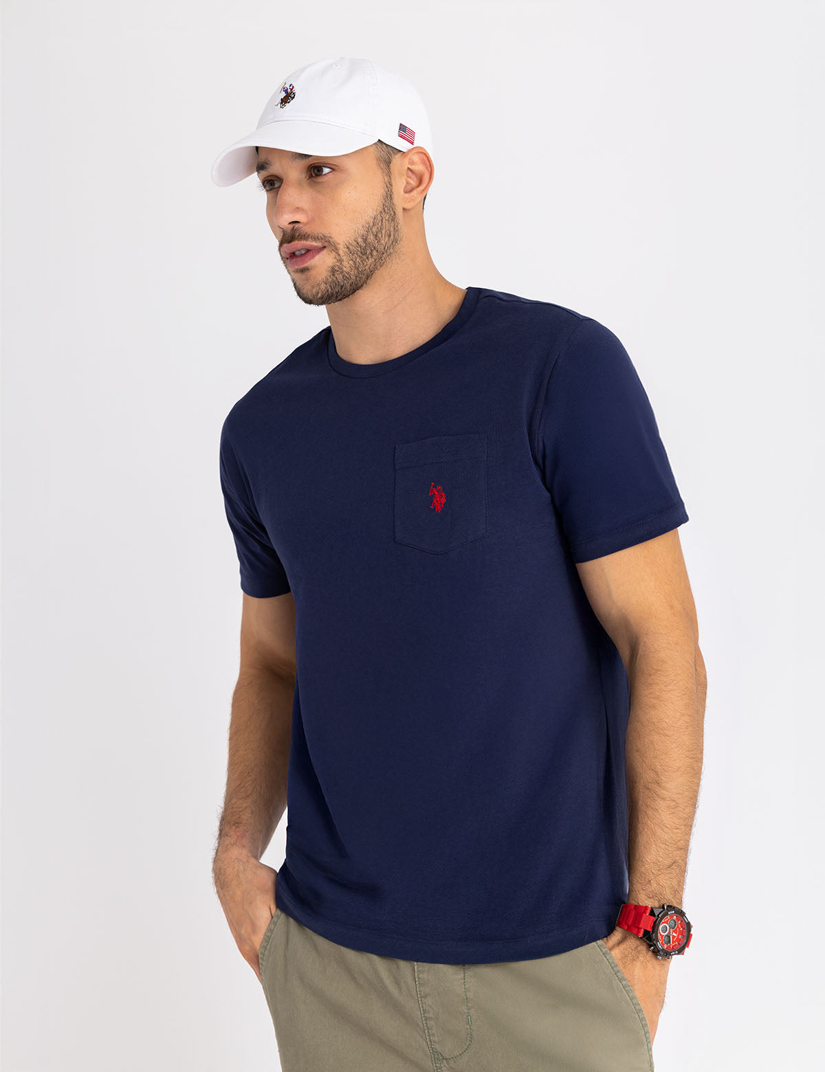 Men's Small Logo Pocket T-Shirt - Casual Cotton Tee