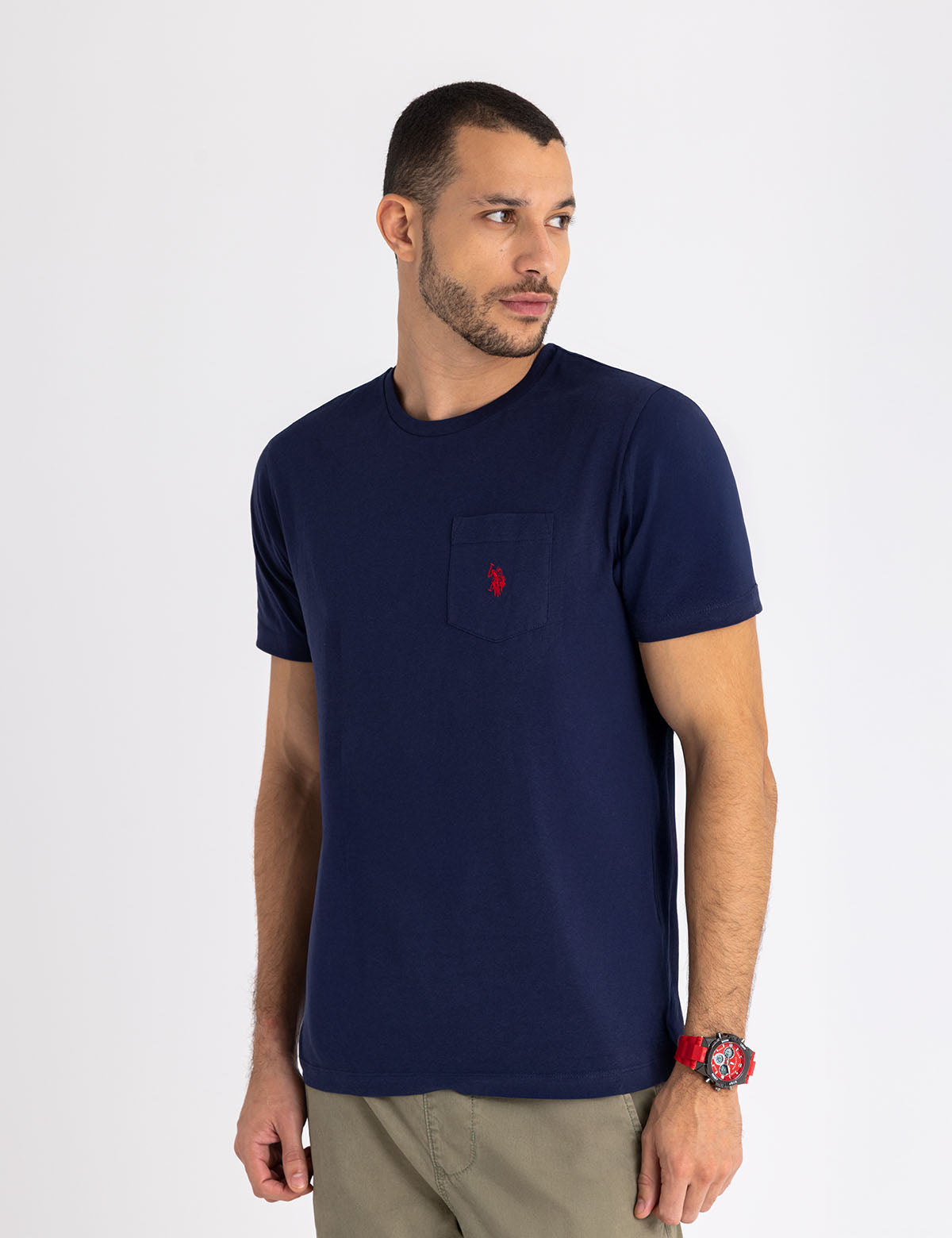 Men's Small Logo Pocket T-Shirt - Casual Cotton Tee
