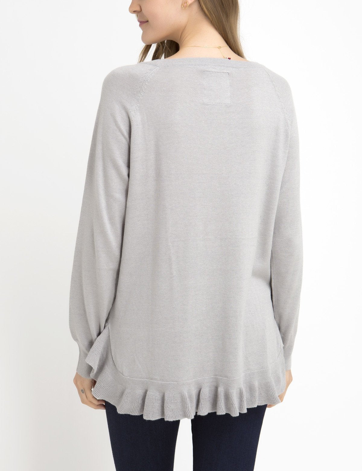Two-Tier Acrylic Sweater with Rib Cuffs - Pullover Style