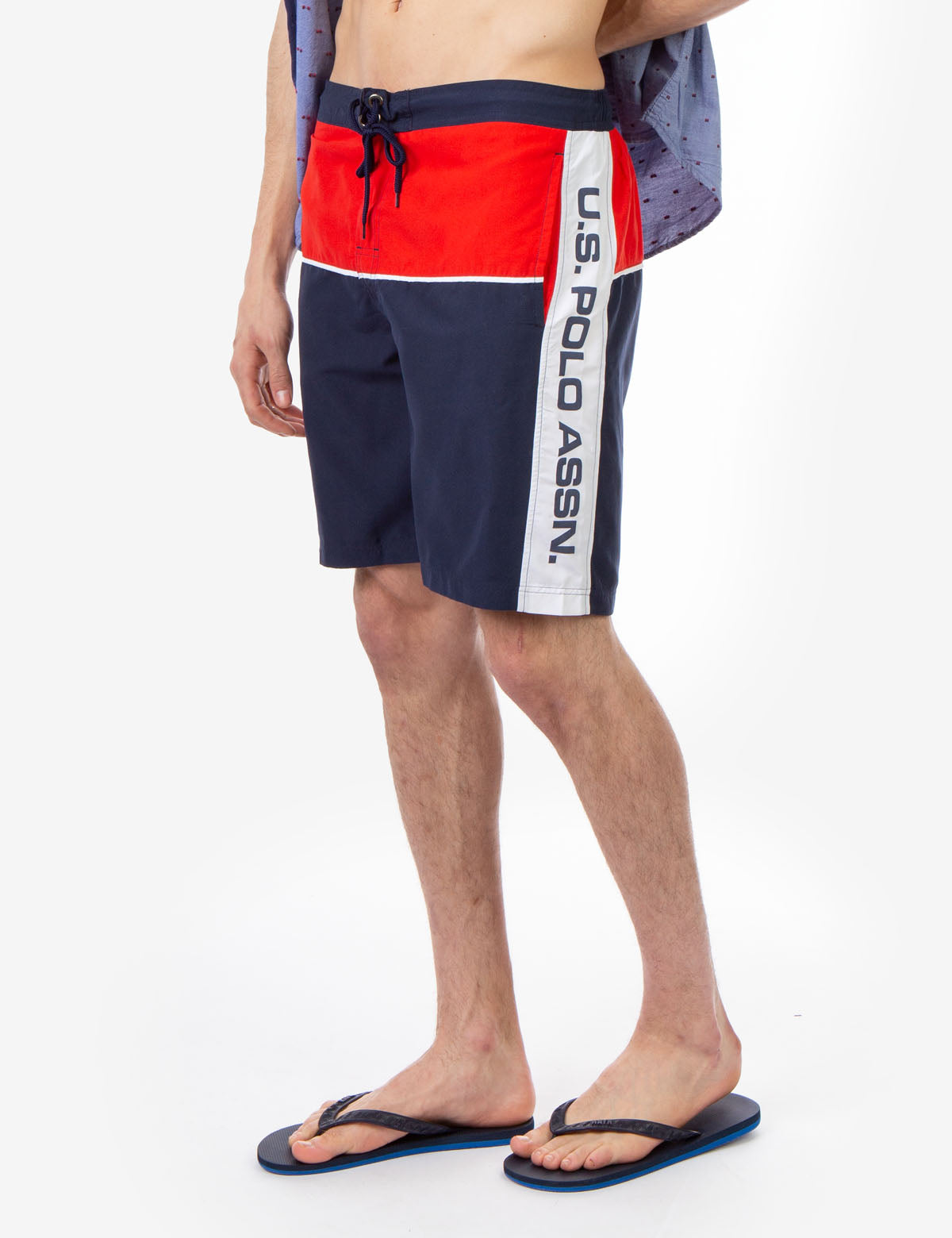 U.S. Polo Assn. Colorblock Swim Trunks with Drawstring
