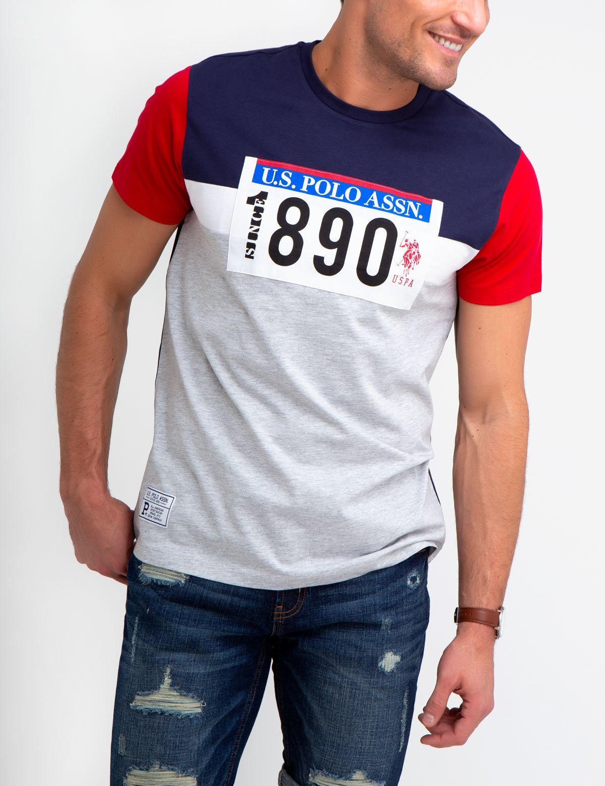 U.S. Polo Assn. Cotton Colorblock Crewneck T-Shirt