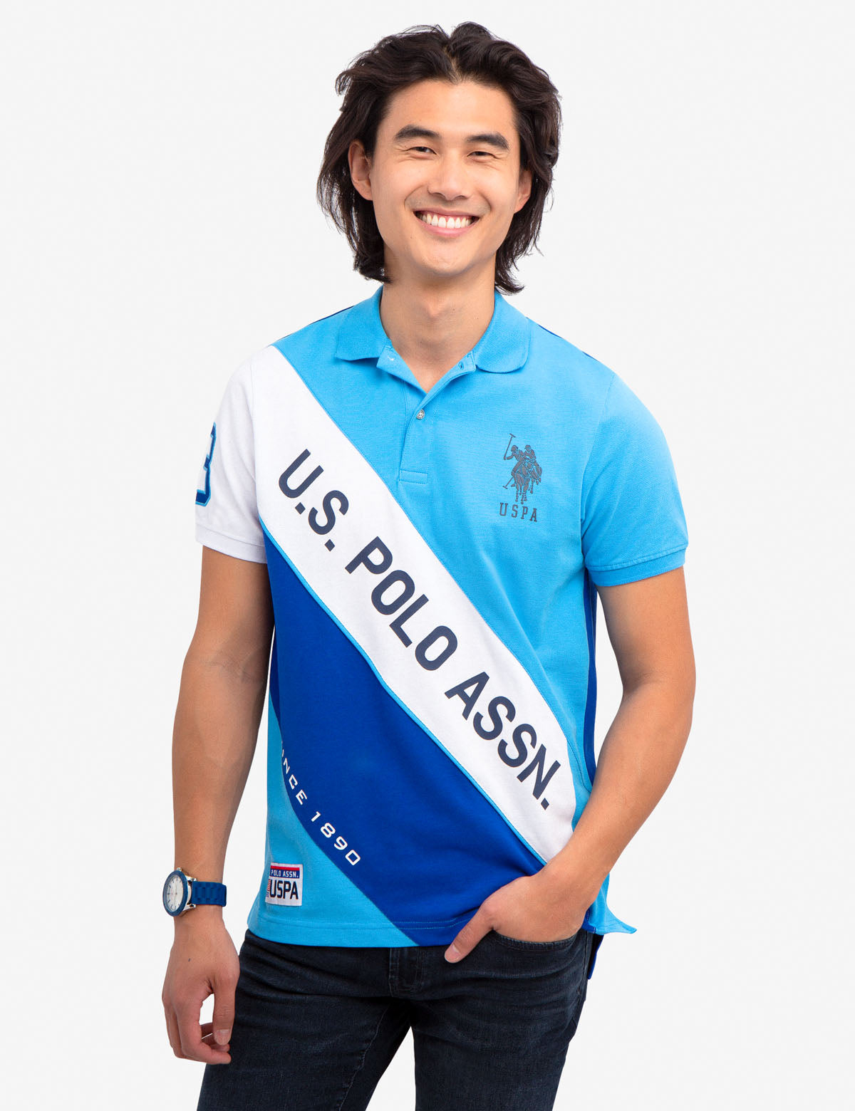 U.S. Polo Assn. Men's Cotton Diagonal Polo Shirt