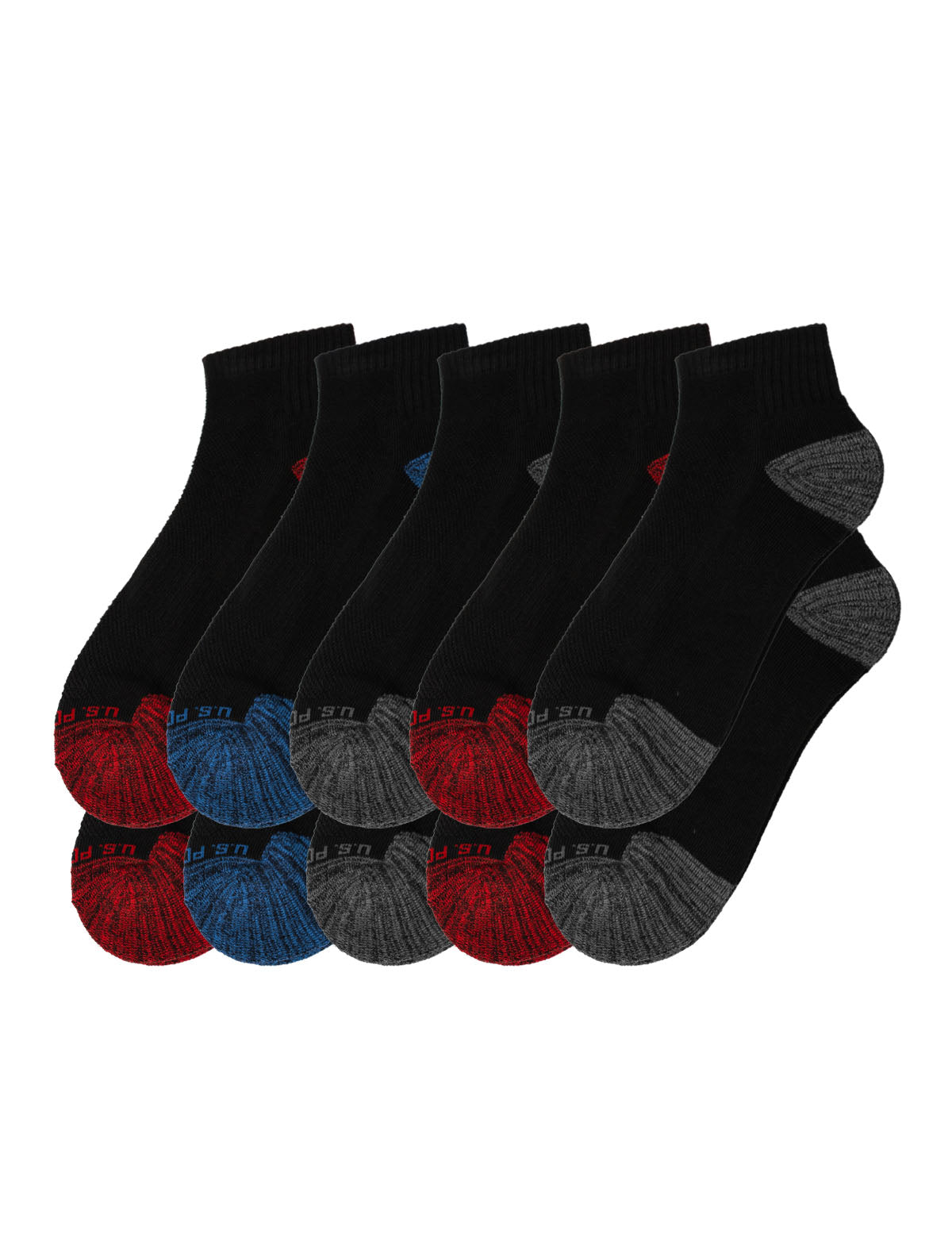 Men's 10-Pack Black Tipped Crew Socks