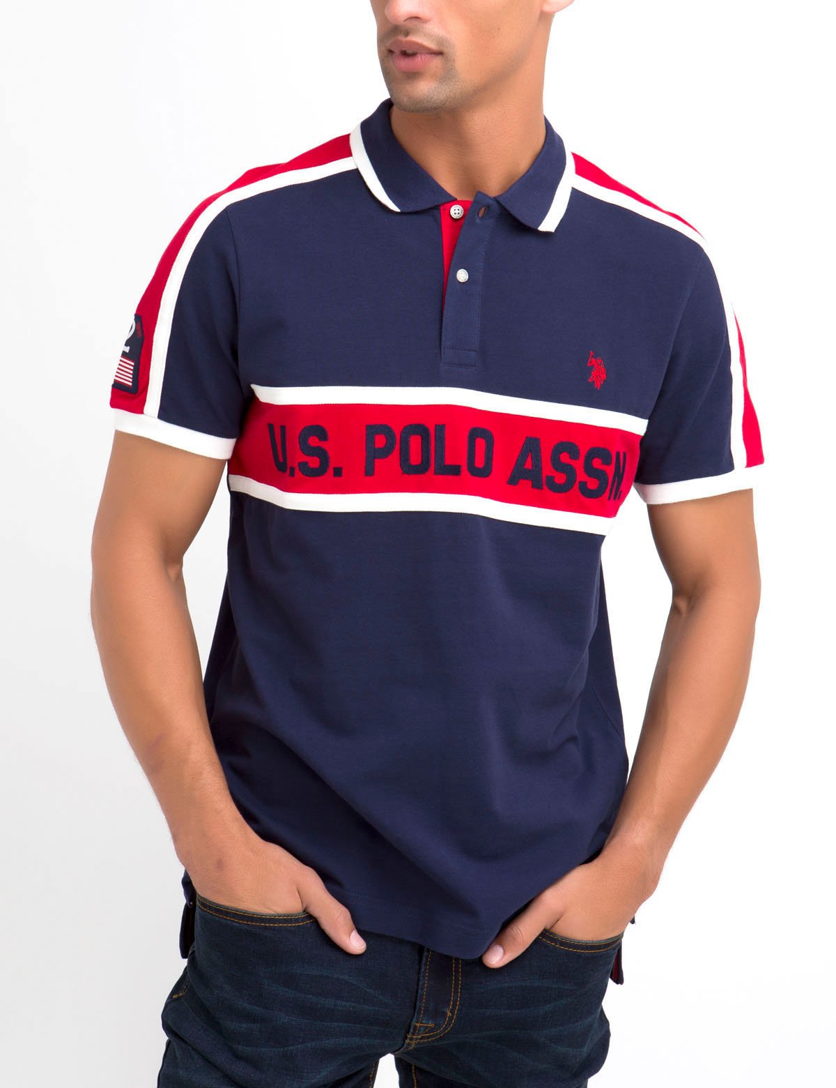 U.S. Polo Assn. Men's Striped Cotton Polo Shirt