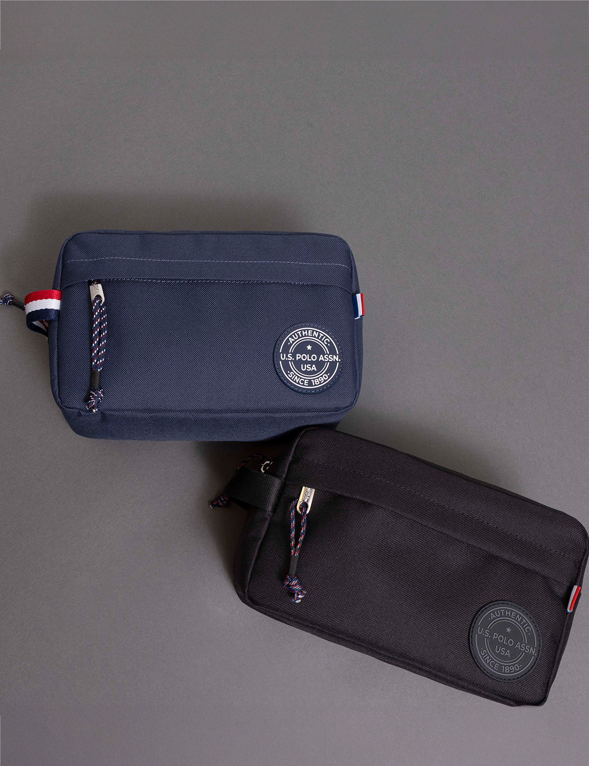 U.S. Polo Assn. Travel Toiletry Bag with Zip Pockets & Mesh Organizer