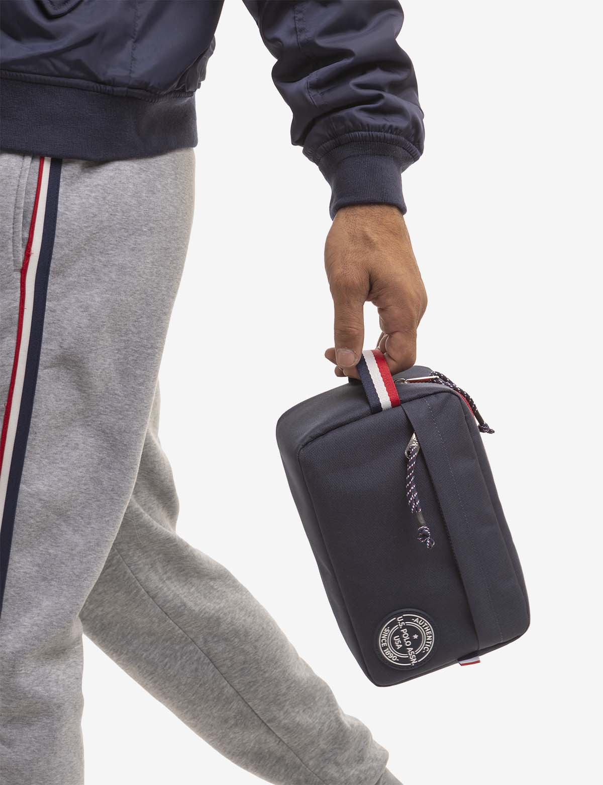U.S. Polo Assn. Travel Toiletry Bag with Zip Pockets & Mesh Organizer