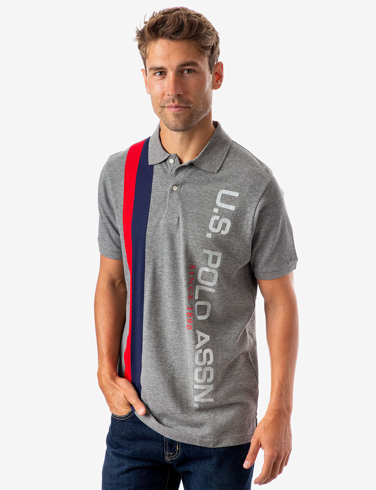 U.S. Polo Assn. Men's Vertical Logo Polo Shirt