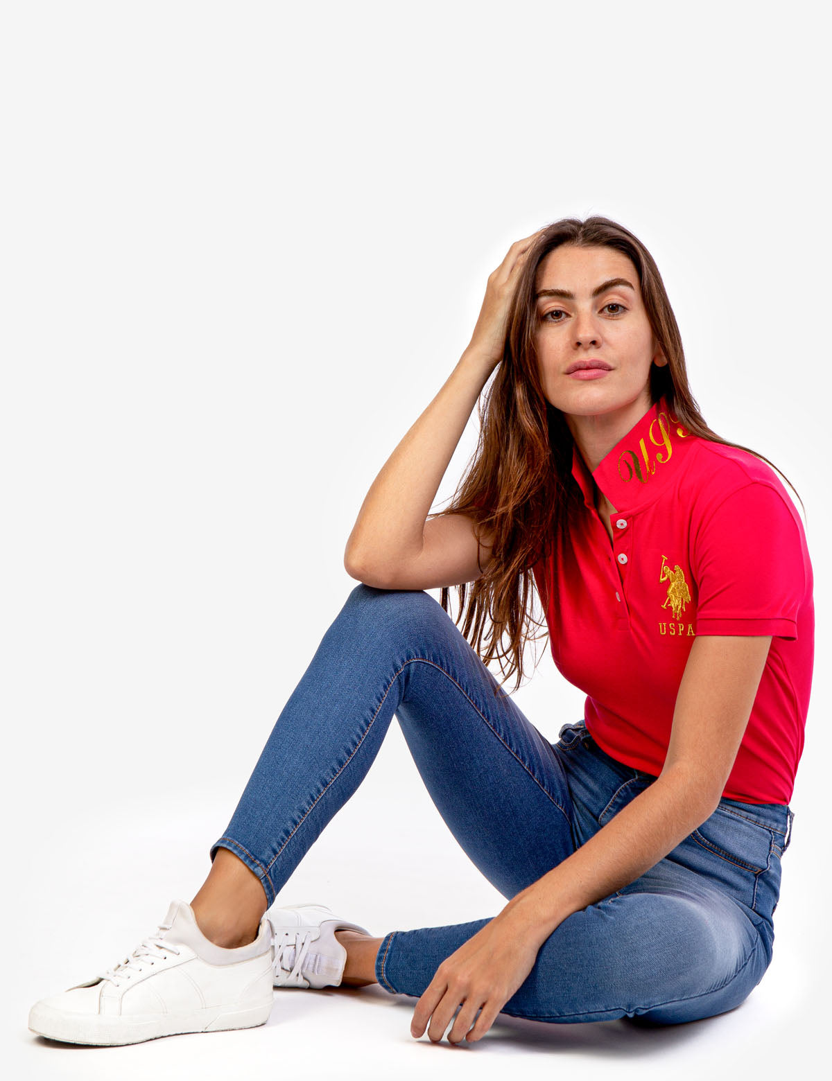High Rise Women's Denim Jeans with Zip Fly & Button Closure