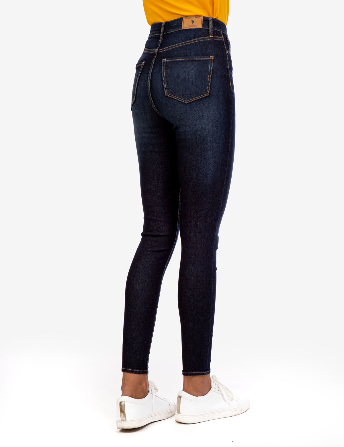 High Rise Women's Denim Jeans with Zip Fly & Button Closure