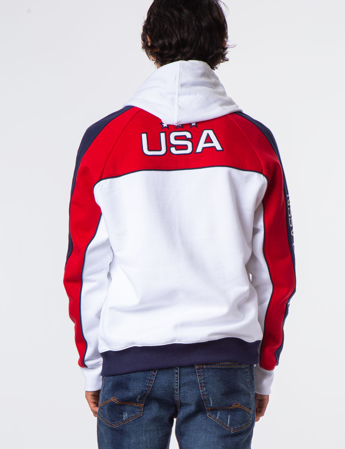 U.S. Polo Assn. Colorblock Zip Hoodie with USA Flag