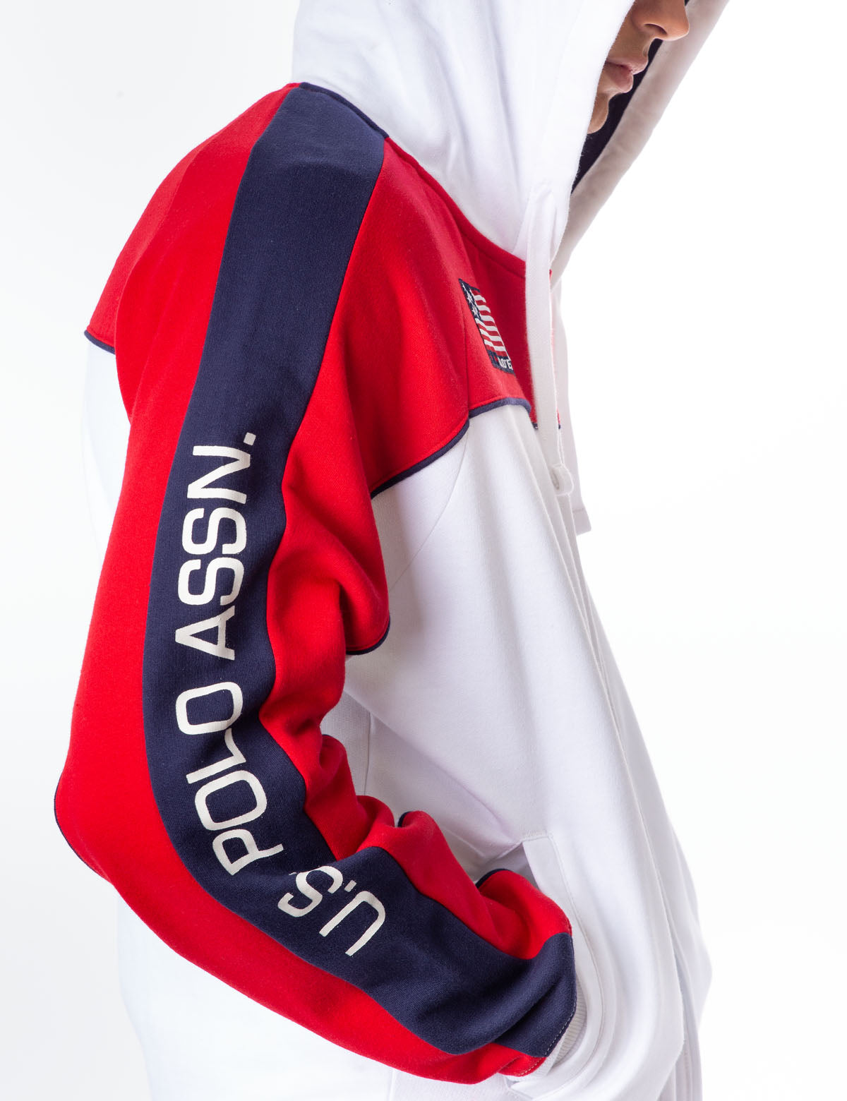 U.S. Polo Assn. Colorblock Zip Hoodie with USA Flag