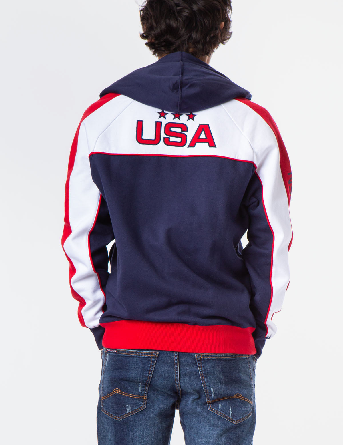 U.S. Polo Assn. Colorblock Zip Hoodie with USA Flag