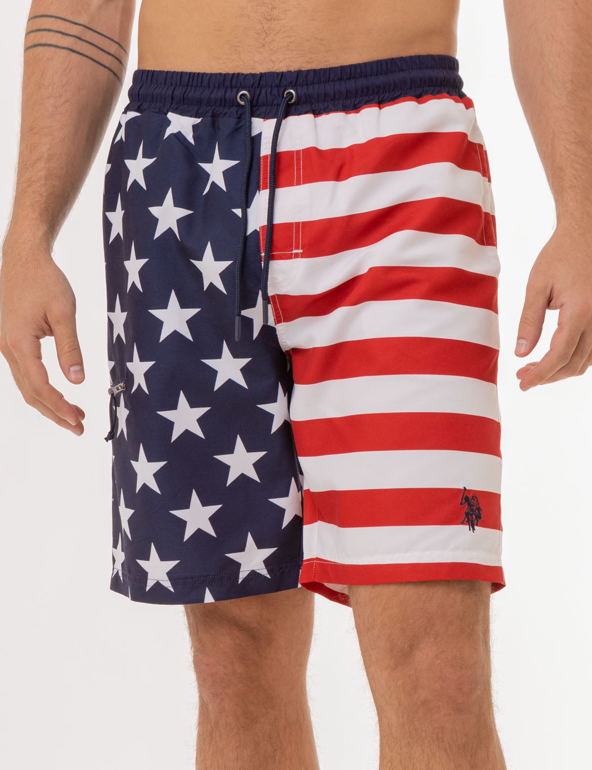 USA Flag Swim Trunks for Men - Quick Dry Beach Shorts
