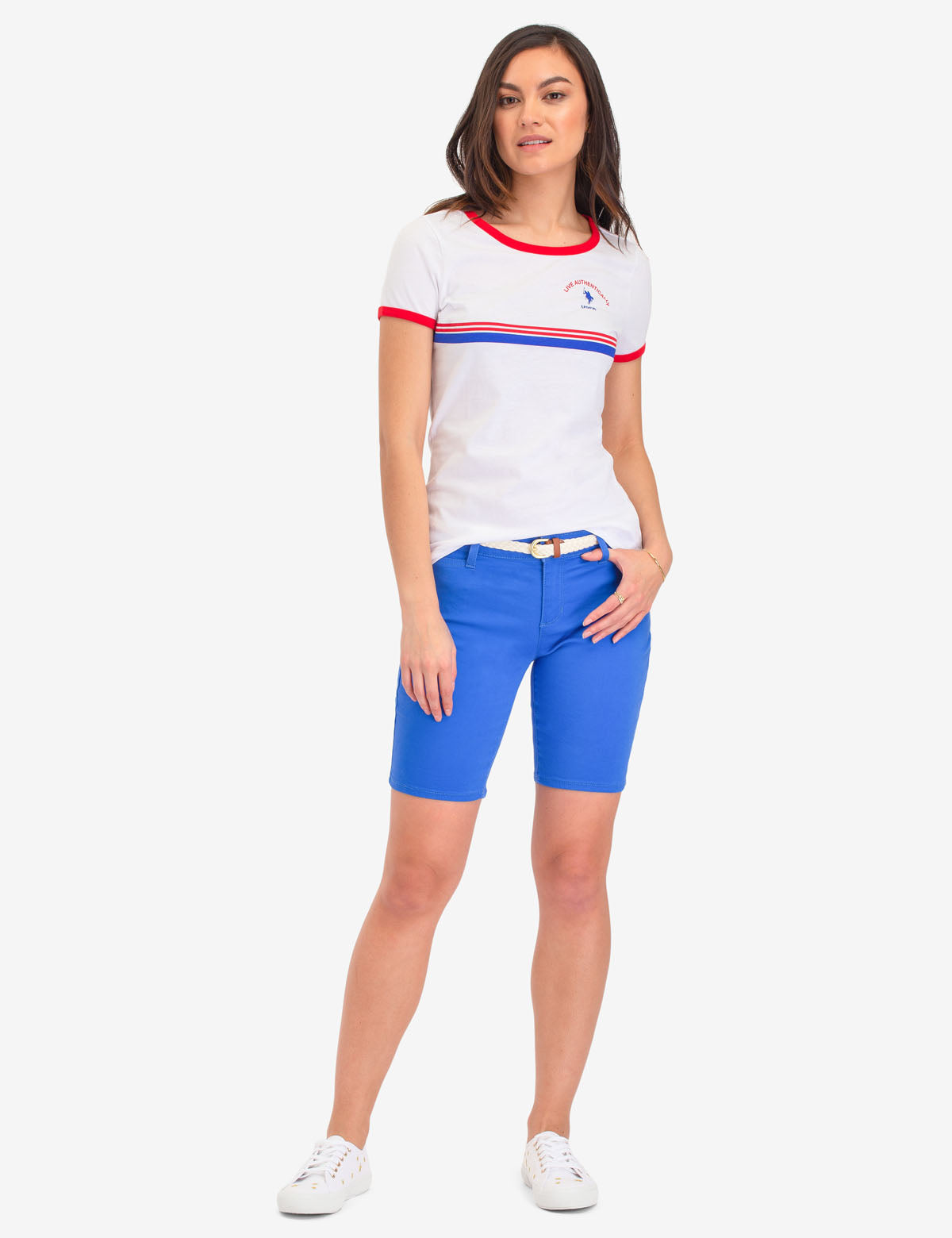 USPA Retro Striped Ringer T-Shirt - Vintage Graphic Tee