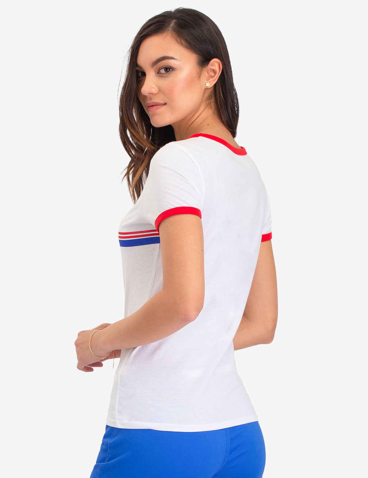 USPA Retro Striped Ringer T-Shirt - Vintage Graphic Tee