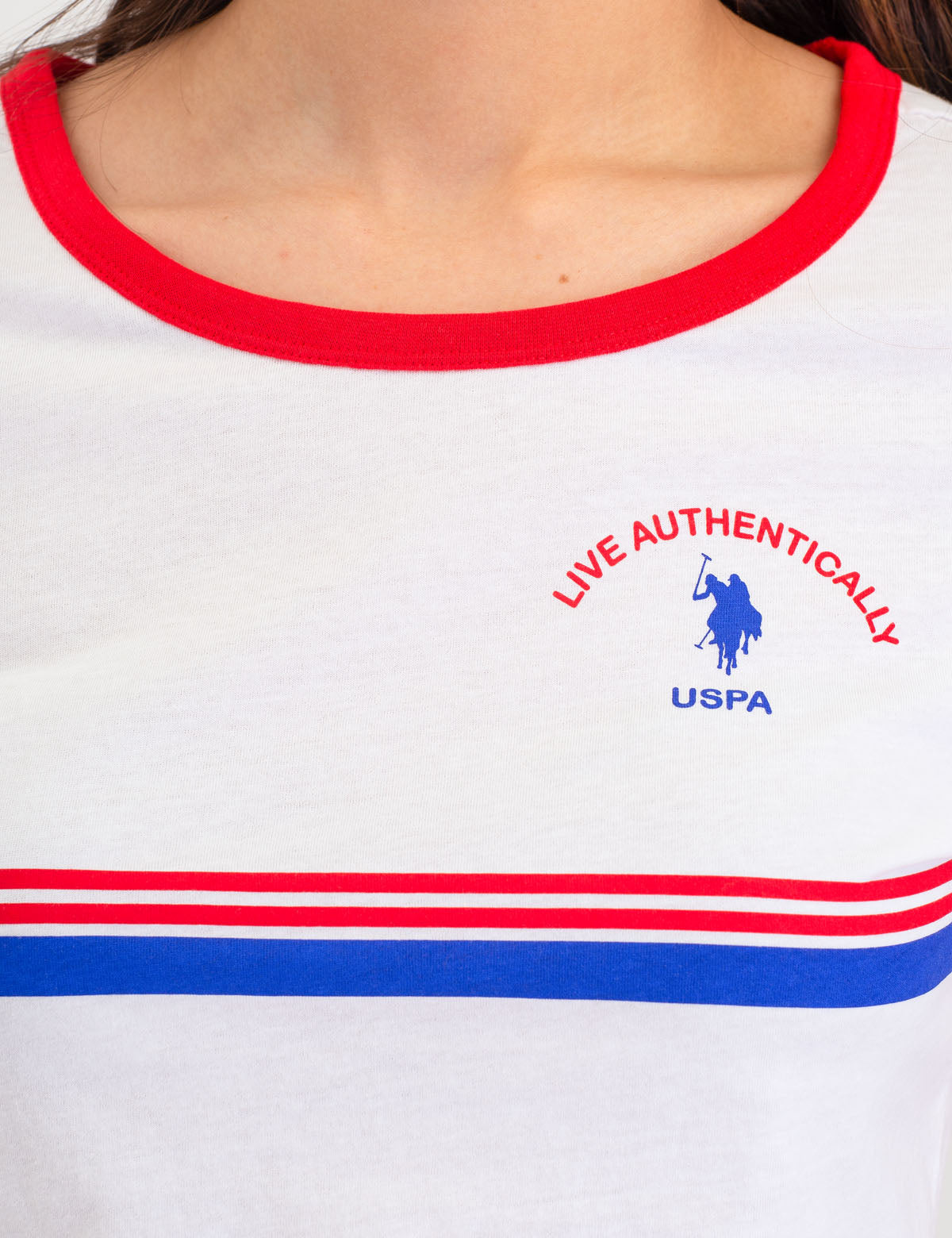 USPA Retro Striped Ringer T-Shirt - Vintage Graphic Tee
