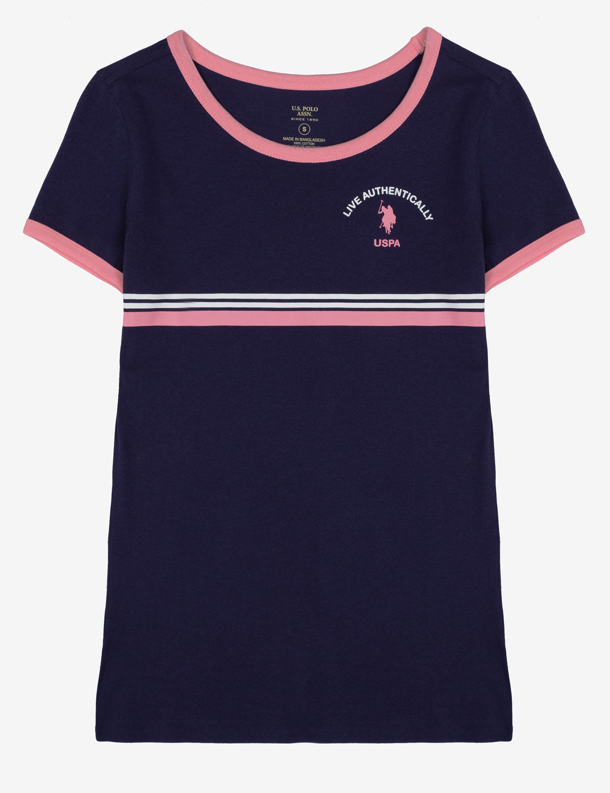 USPA Retro Striped Ringer T-Shirt - Vintage Graphic Tee