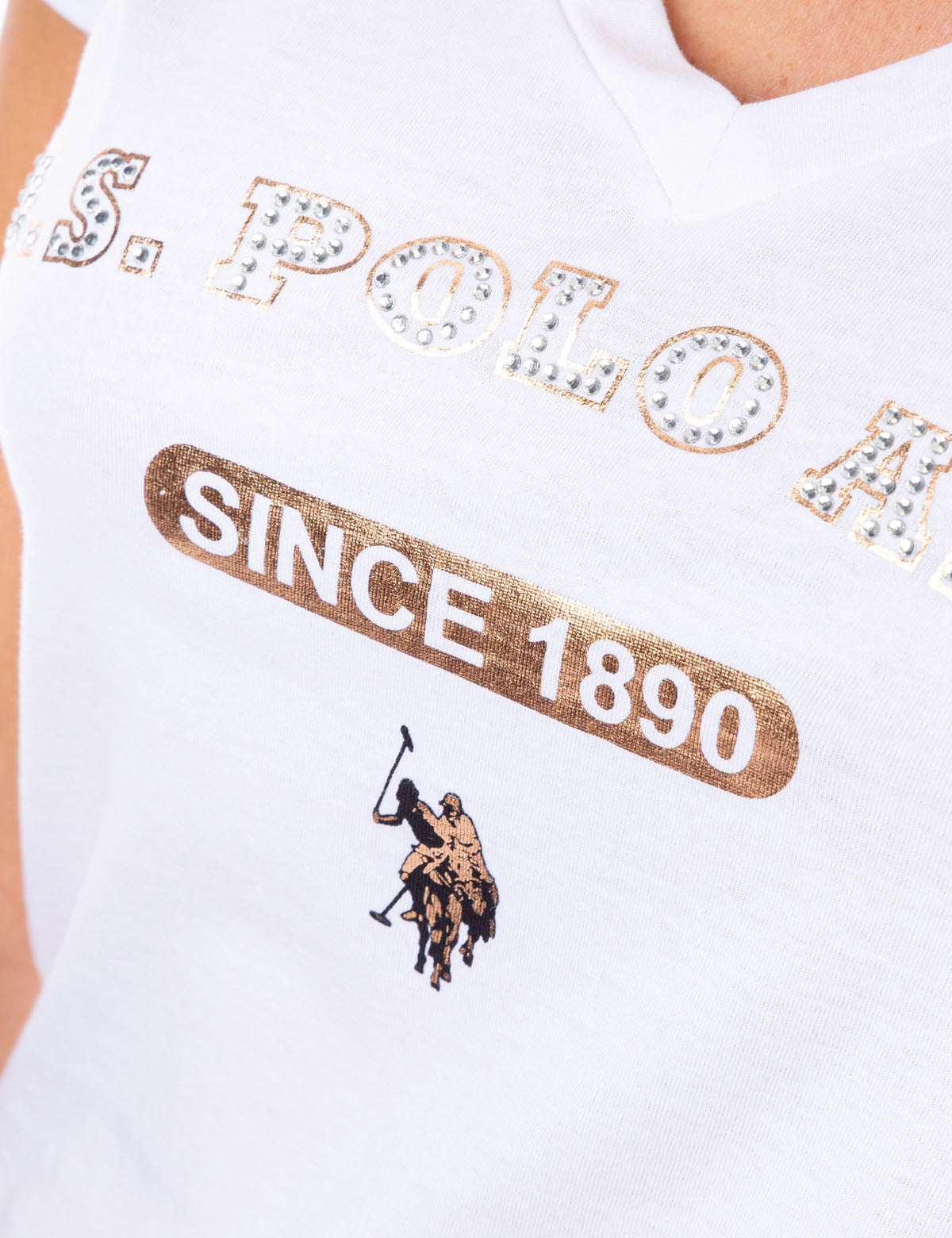 USPA Bling Logo Rhinestone T-Shirt for Women