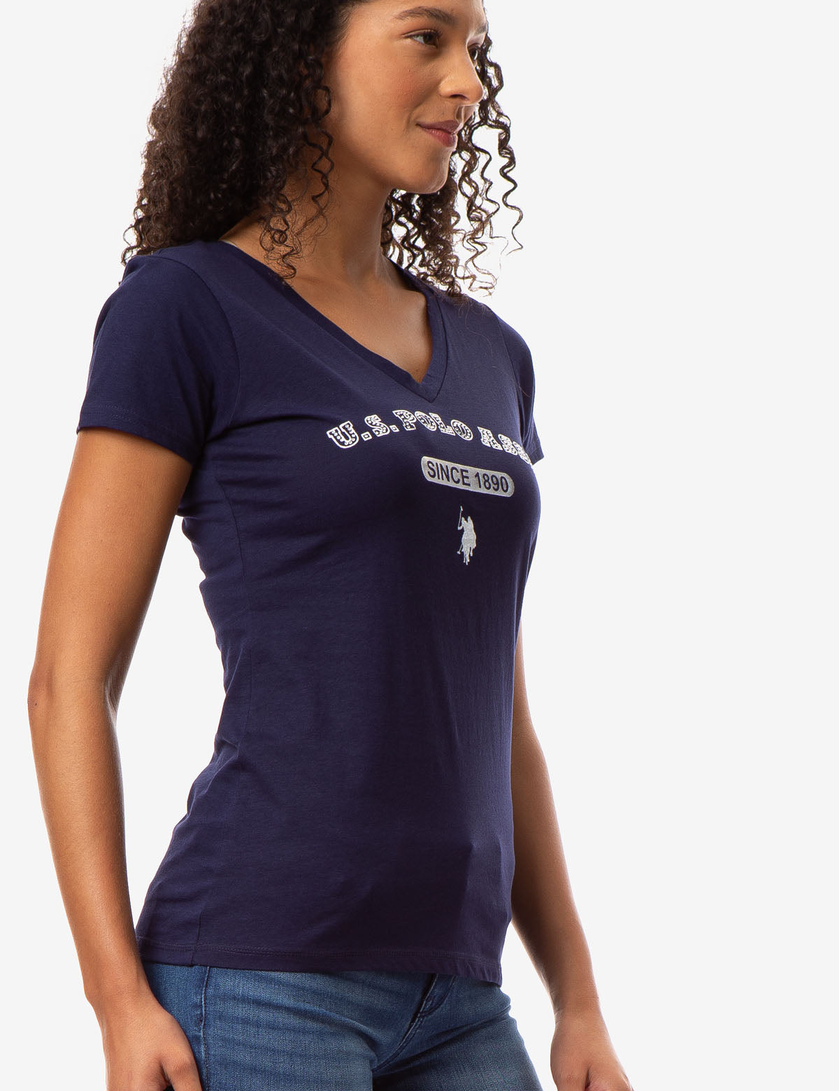 USPA Bling Logo Rhinestone T-Shirt for Women