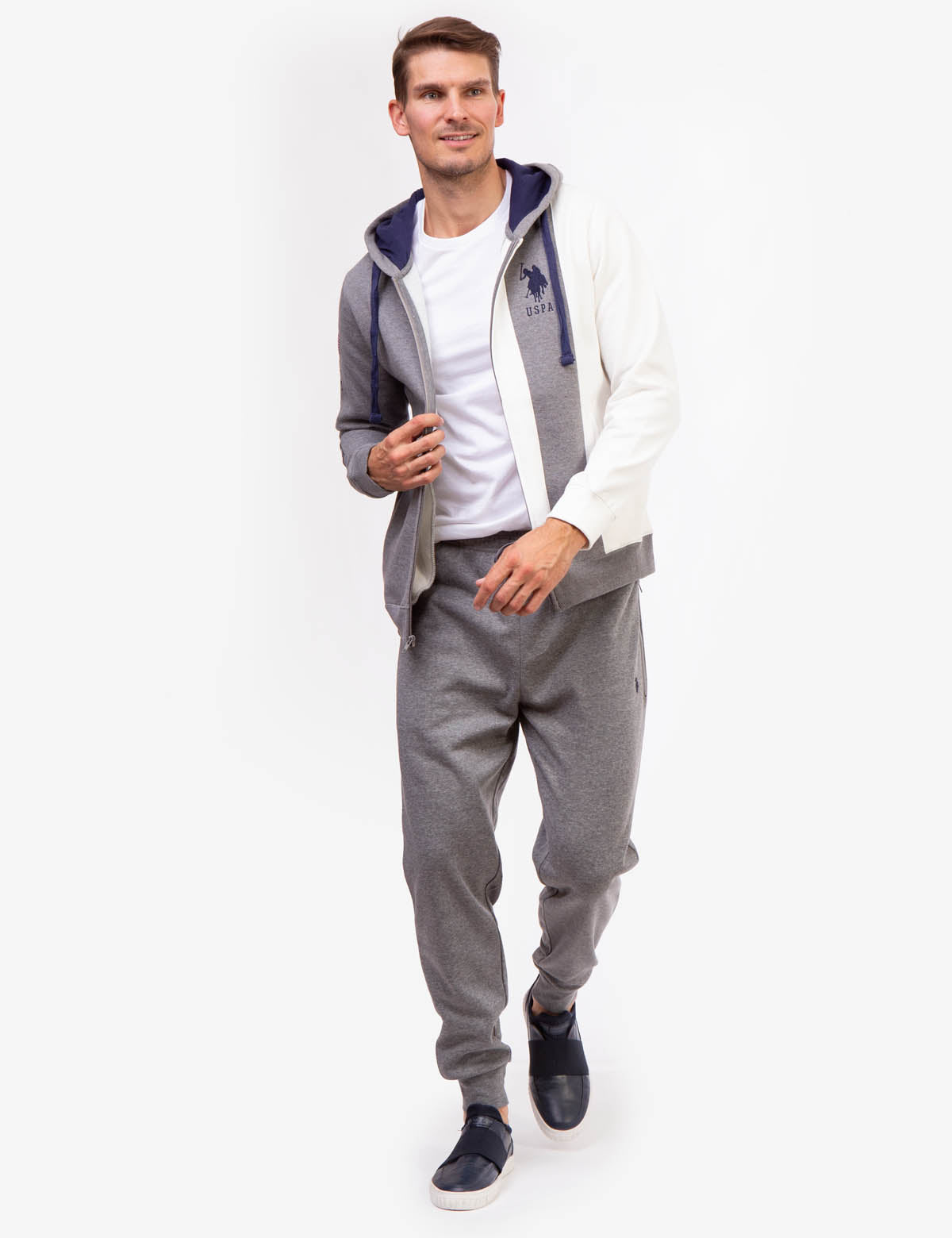 USPA Colorblock Fleece Hoodie - Full Zip Pullover