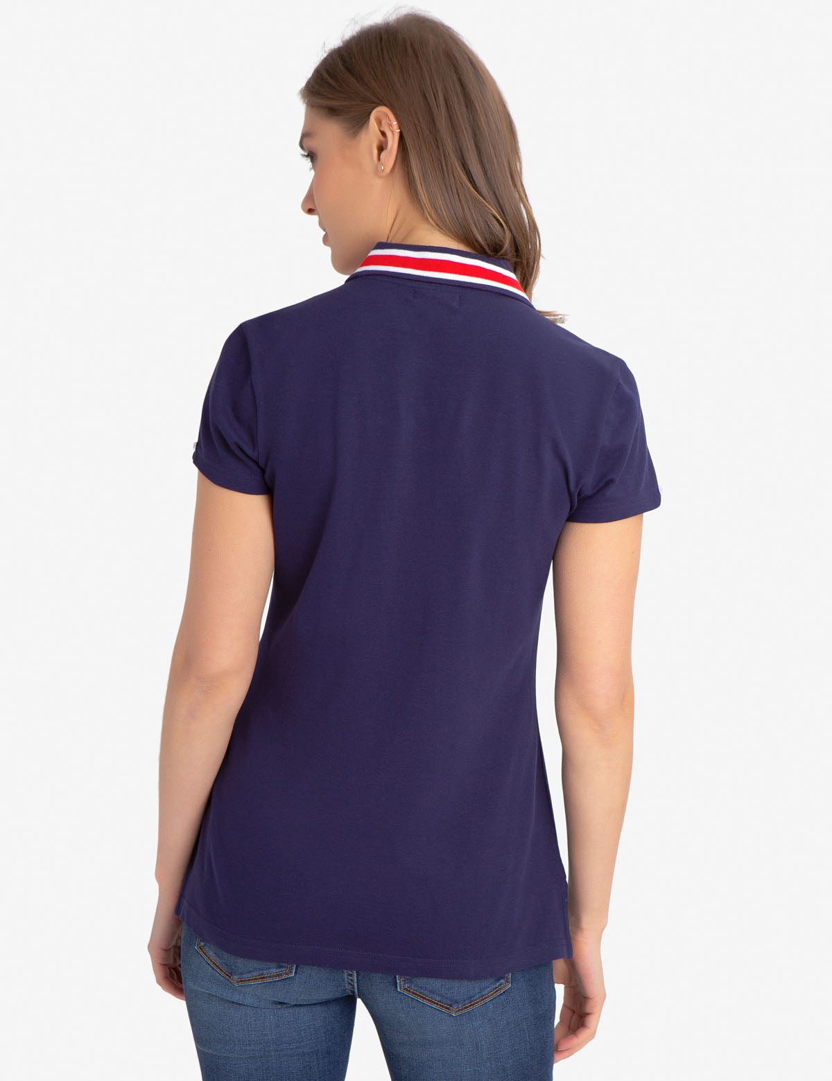 USPA Cotton Contrast Collar Polo Shirt for Men