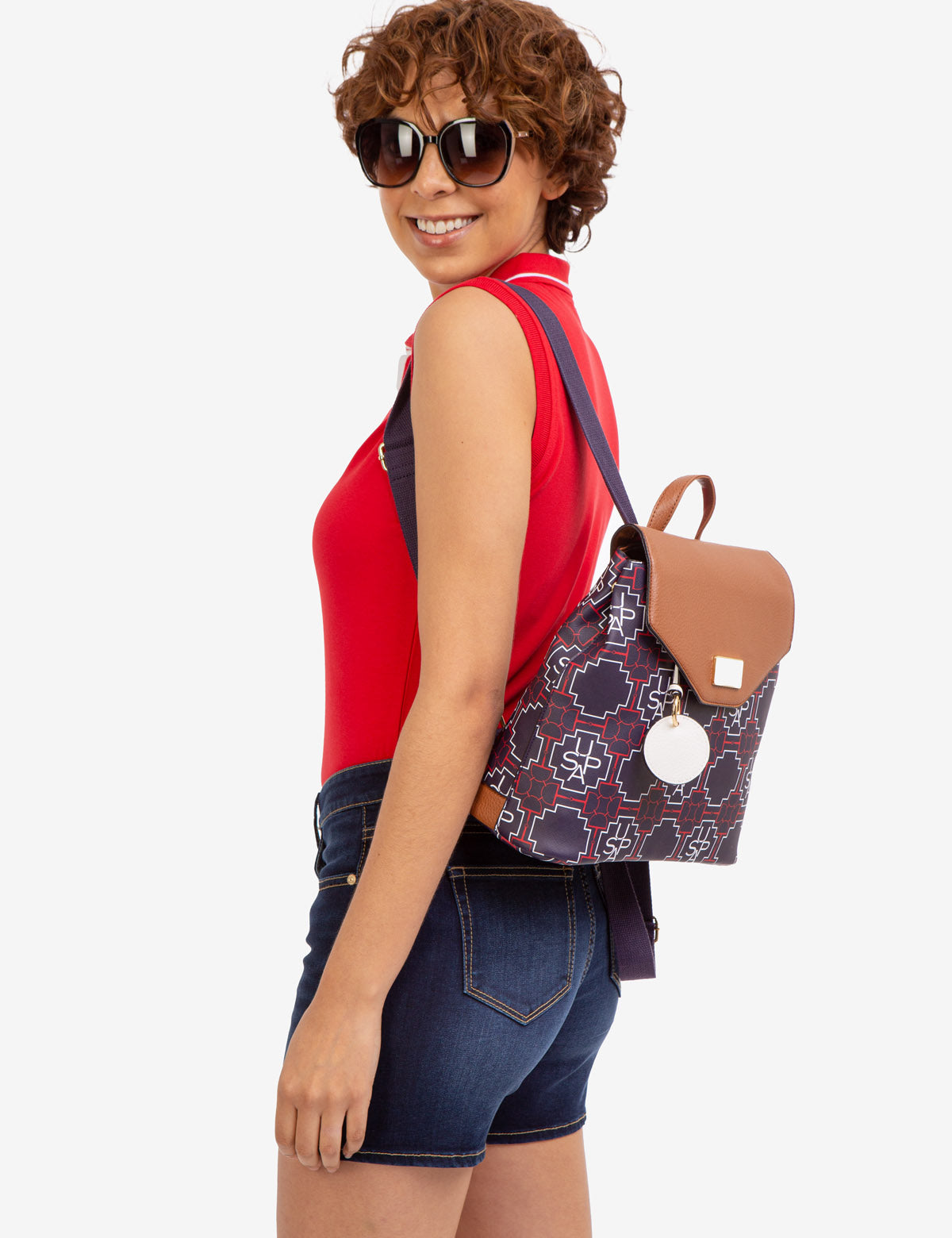 USPA Geometric Print Laptop Backpack for School & Travel
