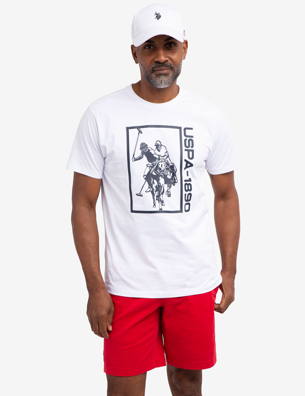 USPA Graphic Logo Jersey T-Shirt for Men - Crew Neck Short Sleeve Tee