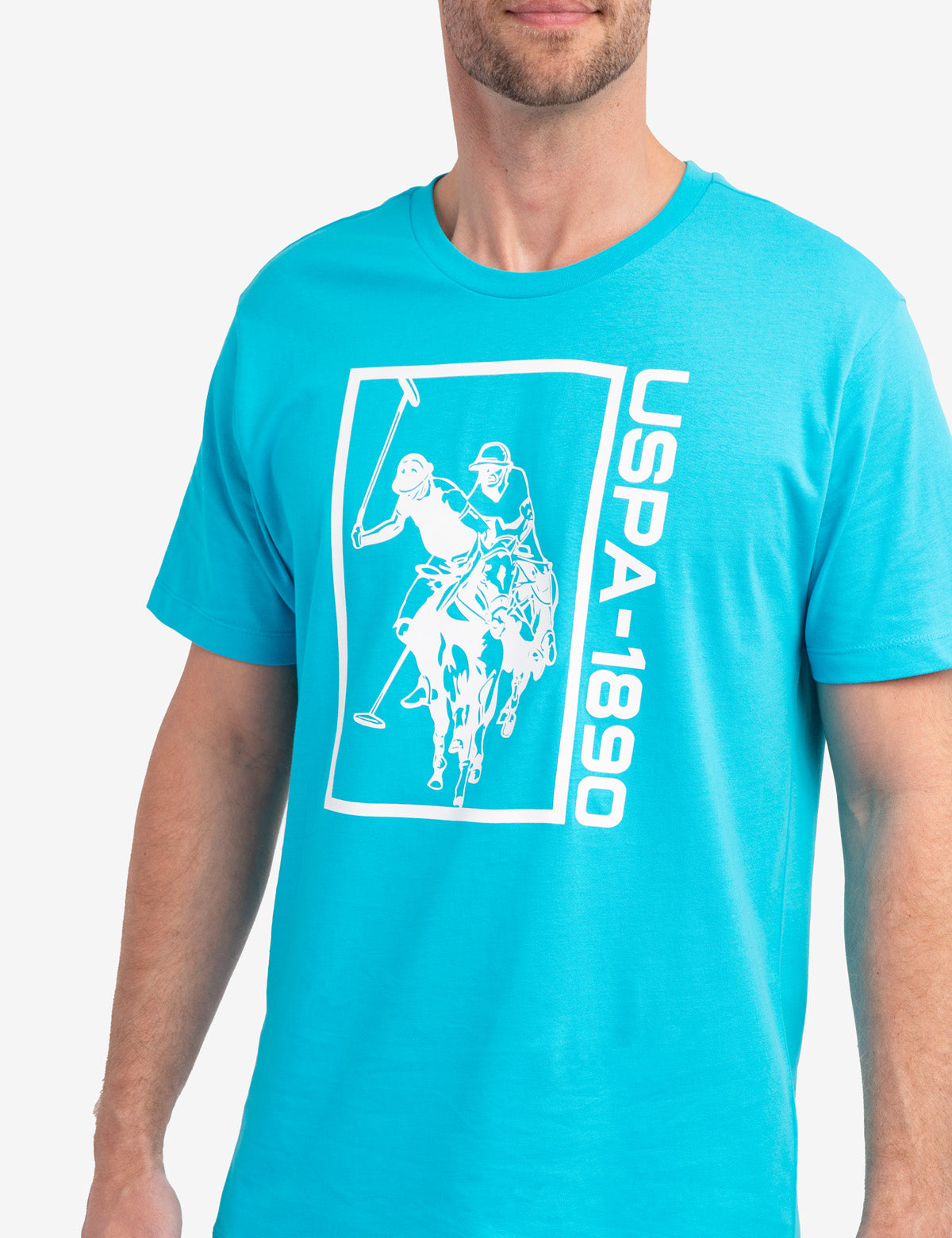 USPA Graphic Logo Jersey T-Shirt for Men - Crew Neck Short Sleeve Tee