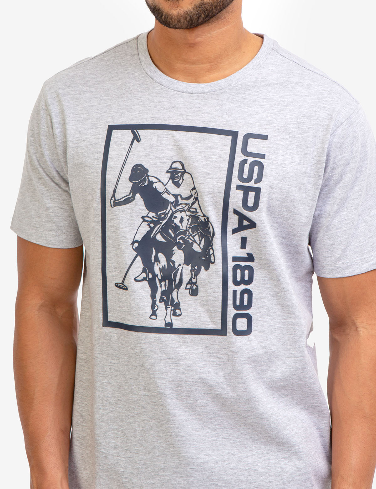 USPA Graphic Logo Jersey T-Shirt for Men - Crew Neck Short Sleeve Tee