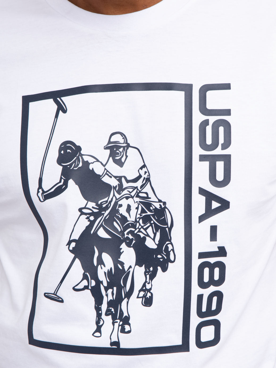 USPA Graphic Logo Jersey T-Shirt for Men - Crew Neck Short Sleeve Tee