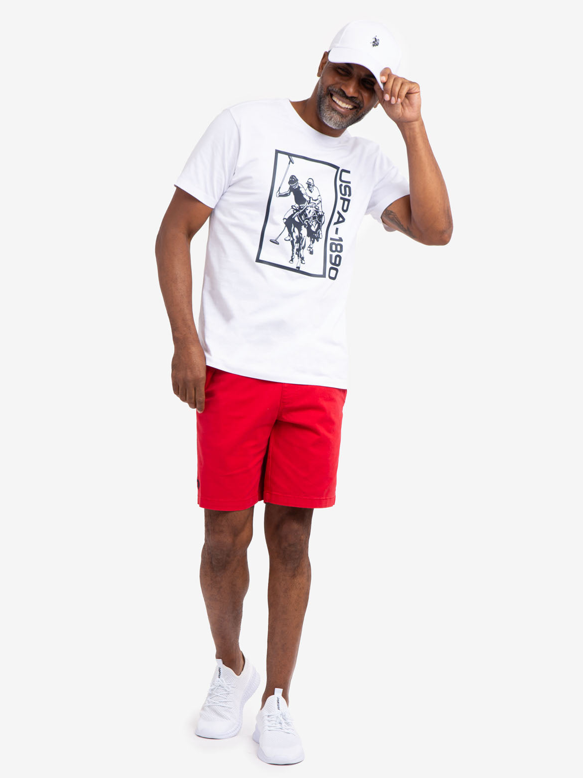 USPA Graphic Logo Jersey T-Shirt for Men - Crew Neck Short Sleeve Tee