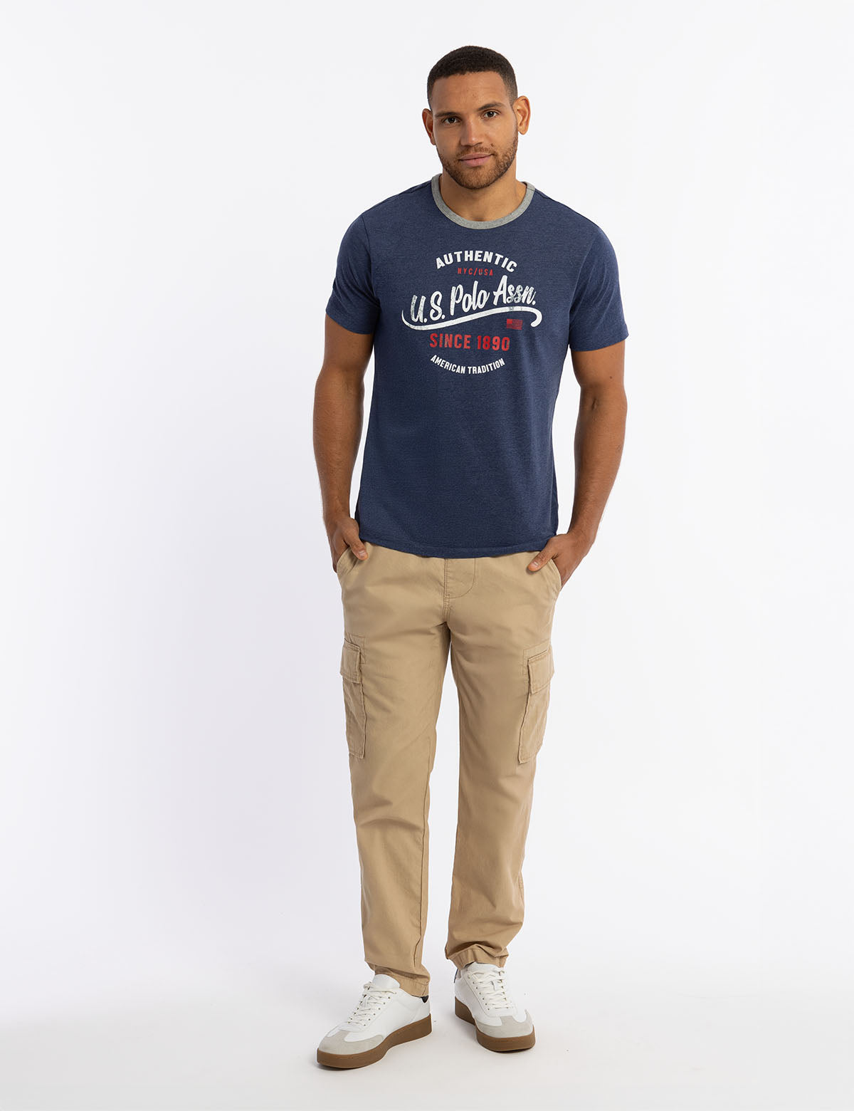 USPA Graphic Ringer Jersey T-Shirt for Men