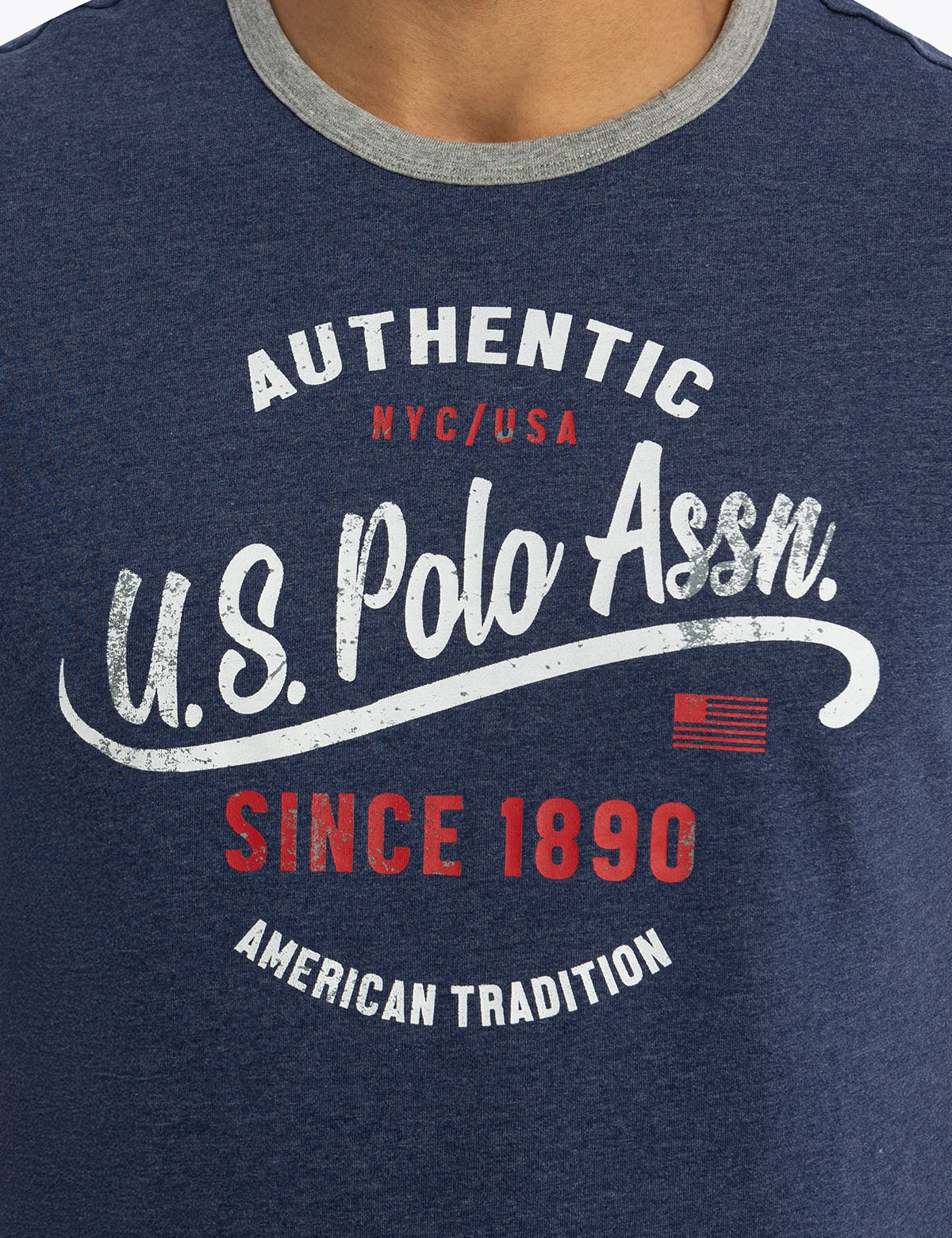 USPA Graphic Ringer Jersey T-Shirt for Men