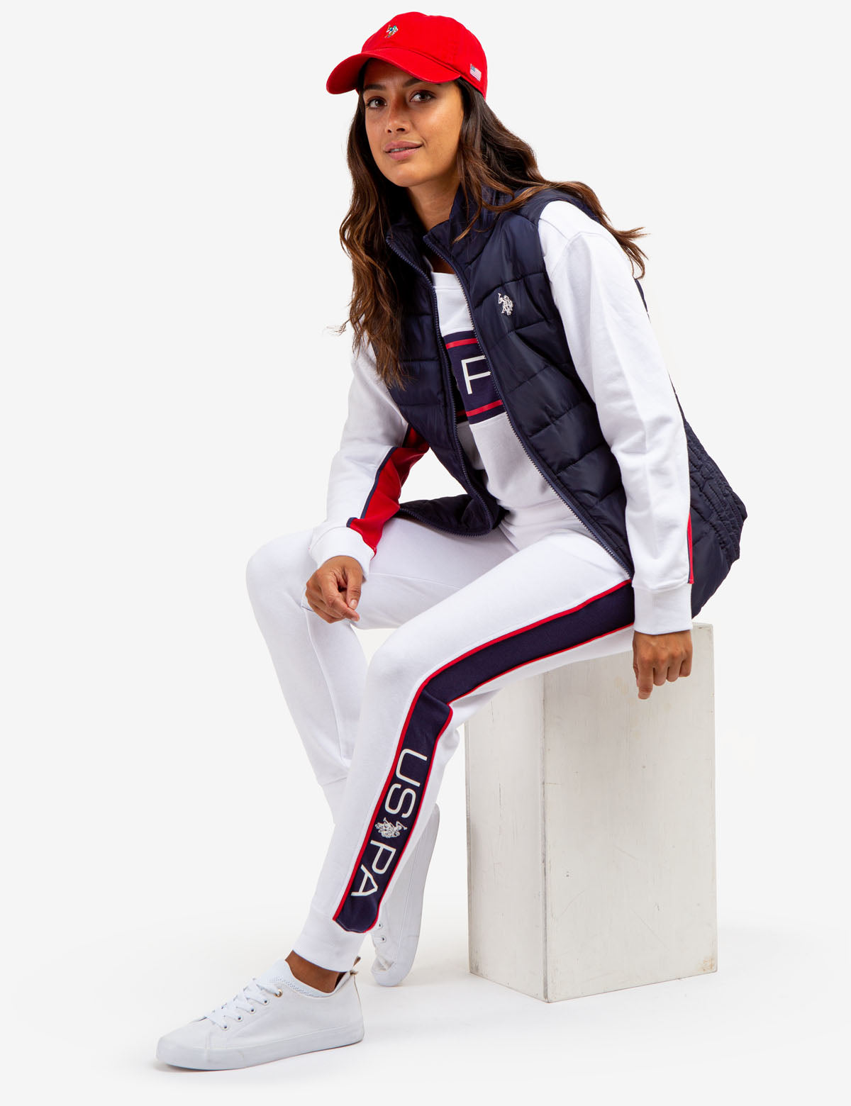 USPA High Waisted Joggers with Piping - Comfortable Women's Pants