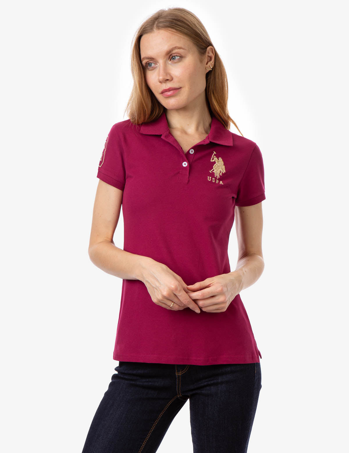 USPA Metallic Print Men's Polo Shirt