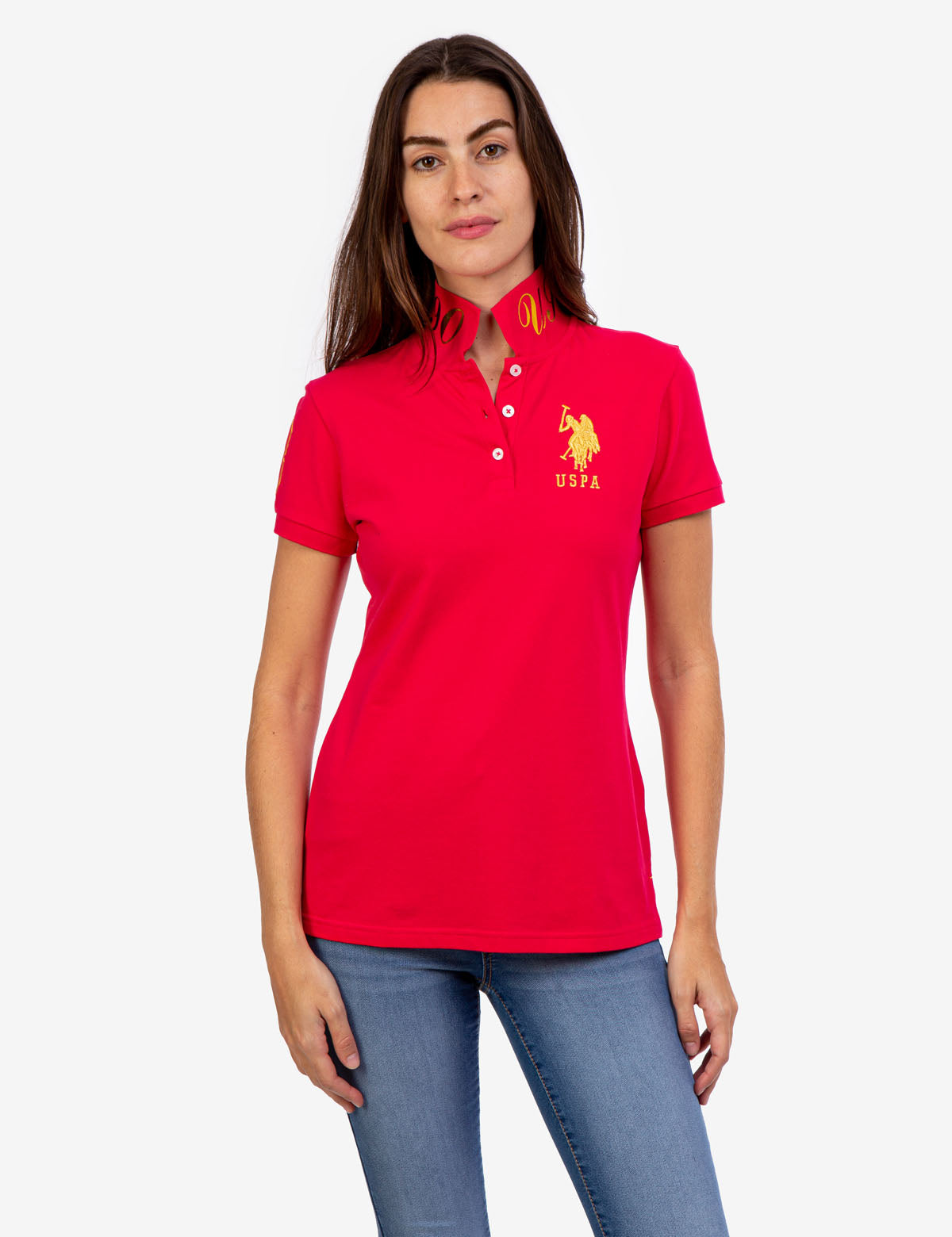 USPA Metallic Print Men's Polo Shirt