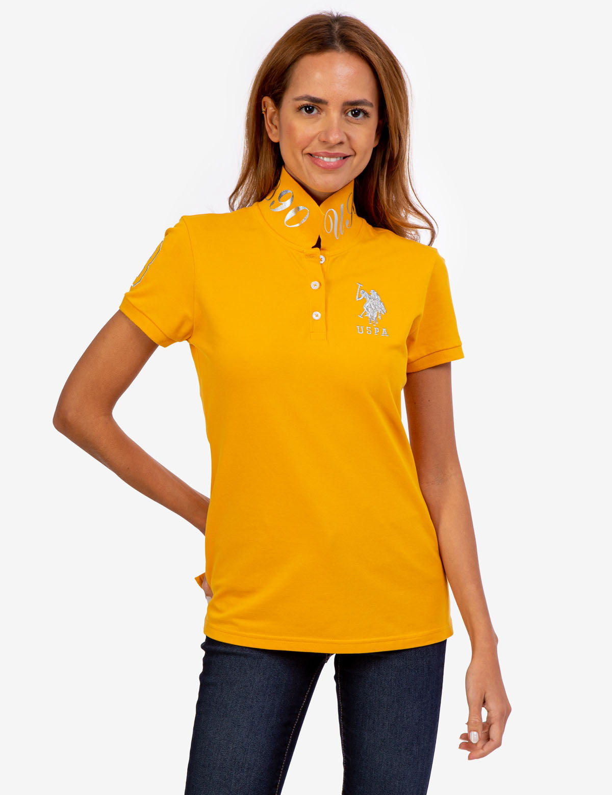 USPA Metallic Print Men's Polo Shirt