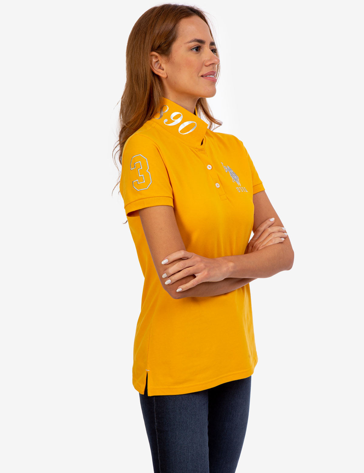 USPA Metallic Print Men's Polo Shirt