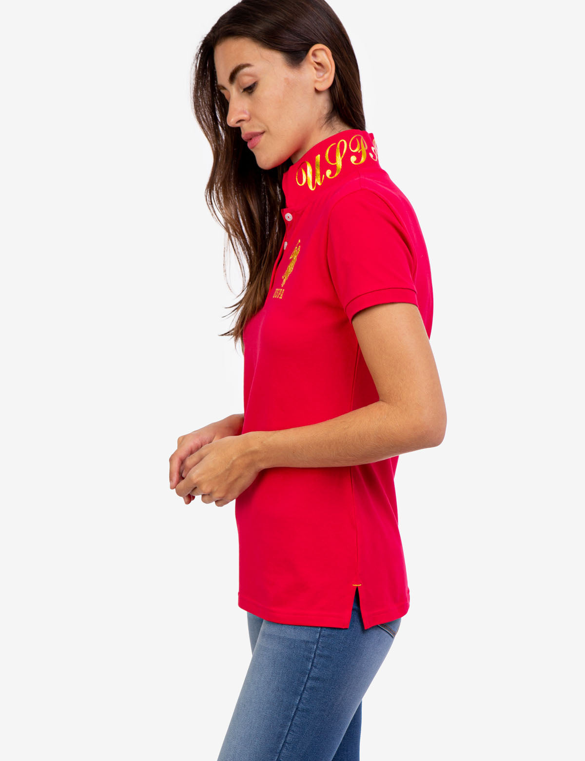 USPA Metallic Print Men's Polo Shirt