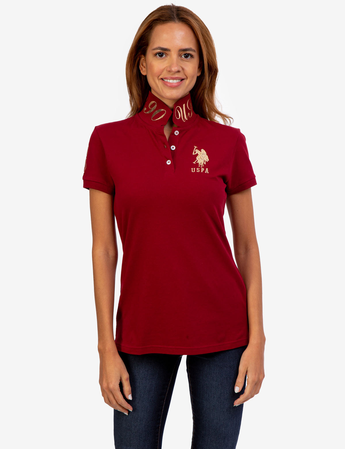USPA Metallic Print Men's Polo Shirt