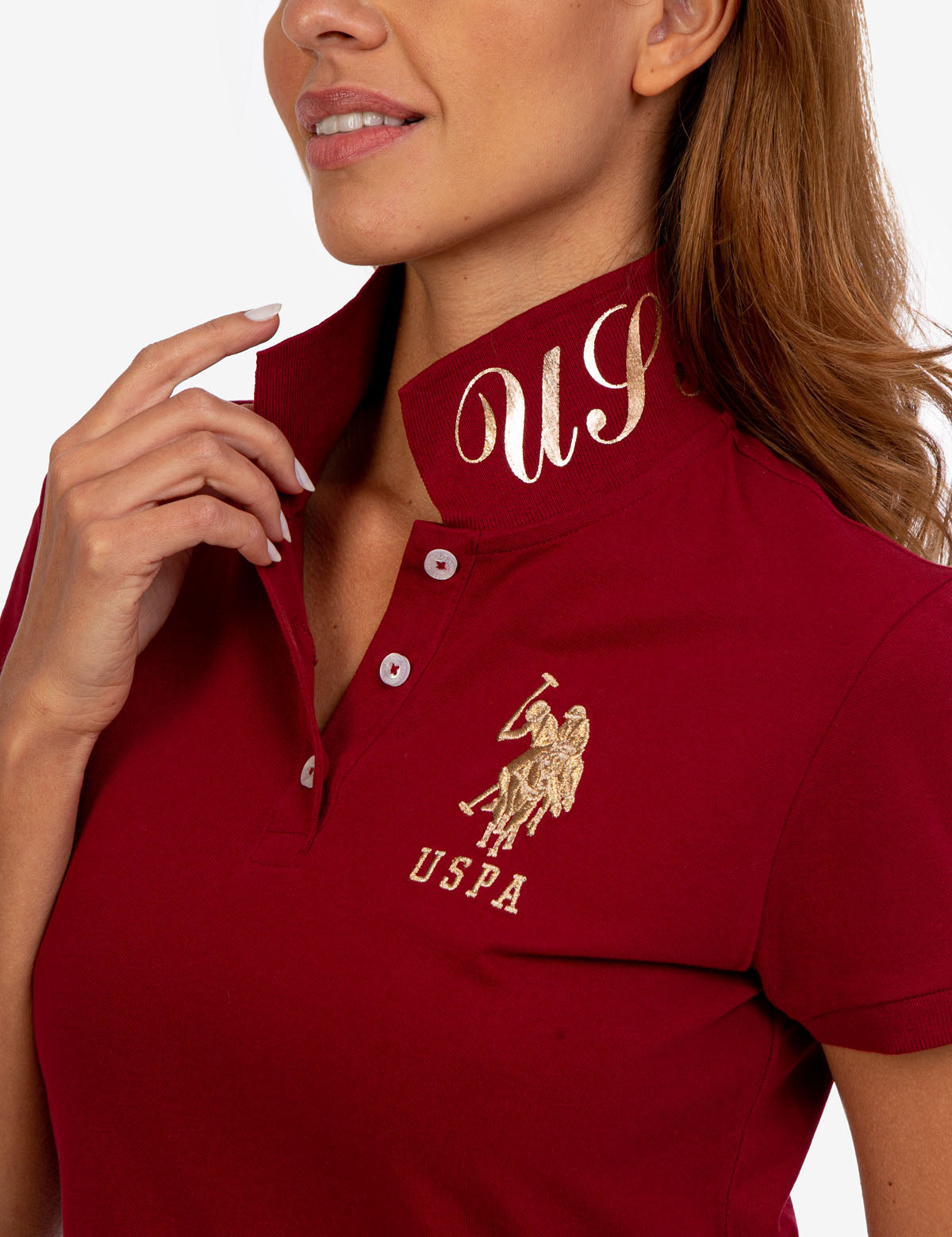 USPA Metallic Print Men's Polo Shirt