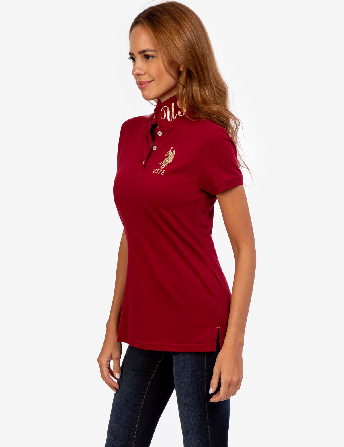 USPA Metallic Print Men's Polo Shirt
