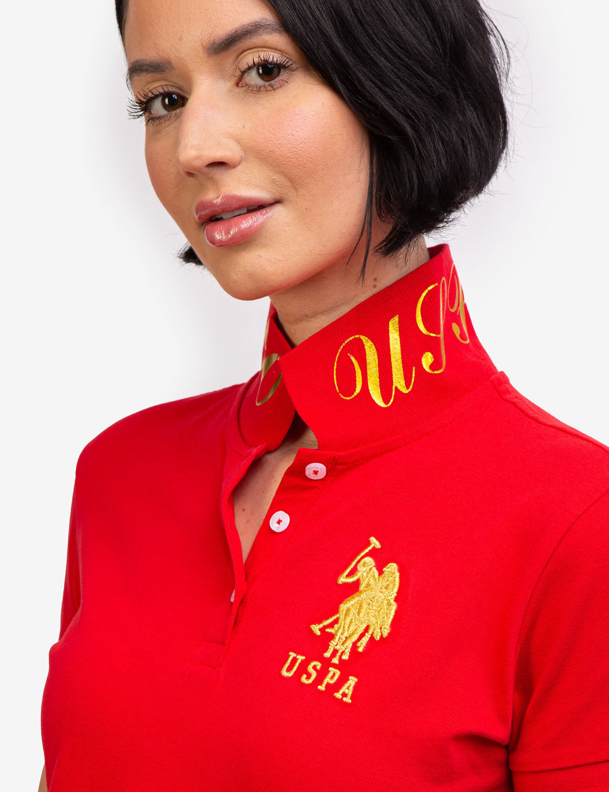 USPA Metallic Print Men's Polo Shirt