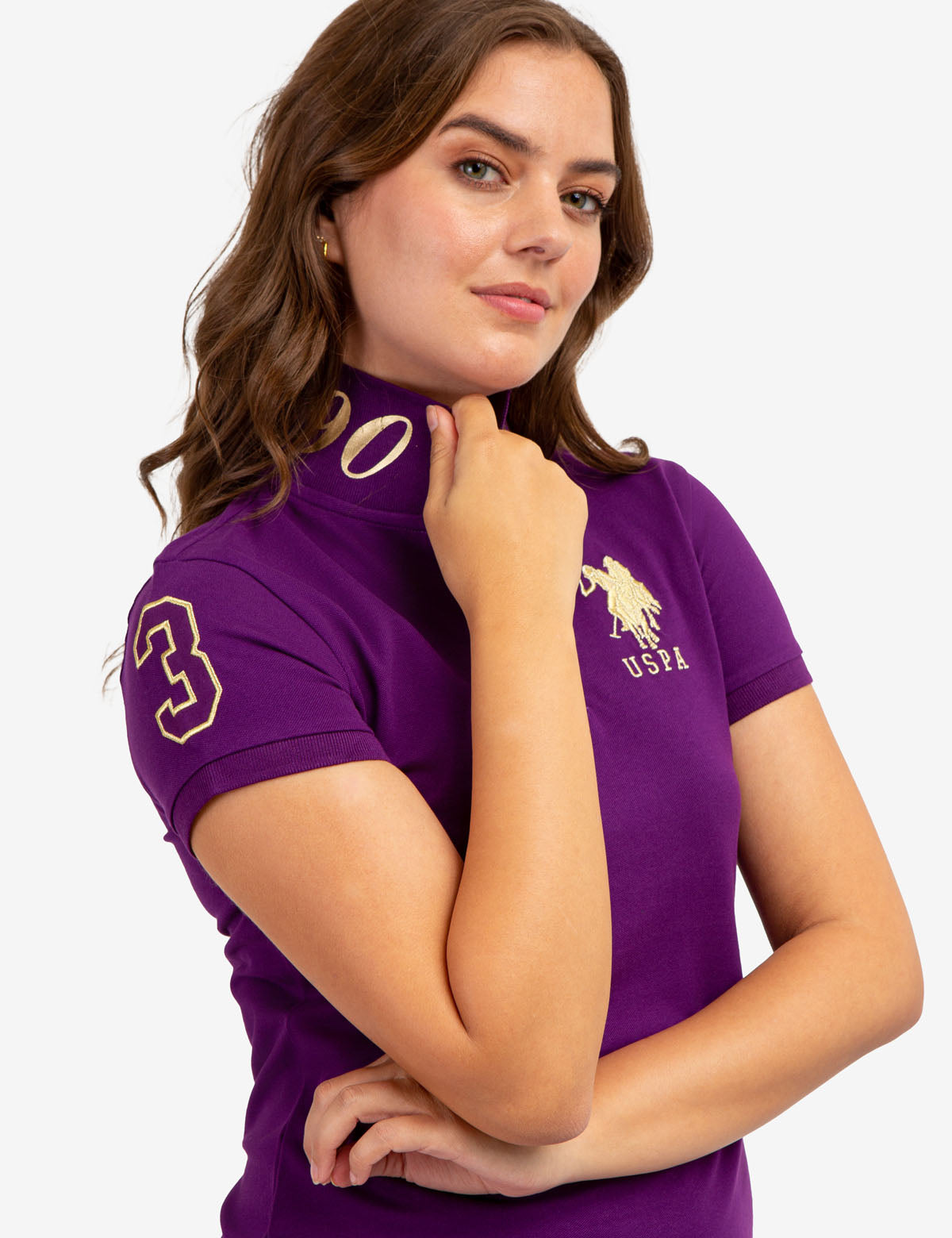 USPA Metallic Print Men's Polo Shirt
